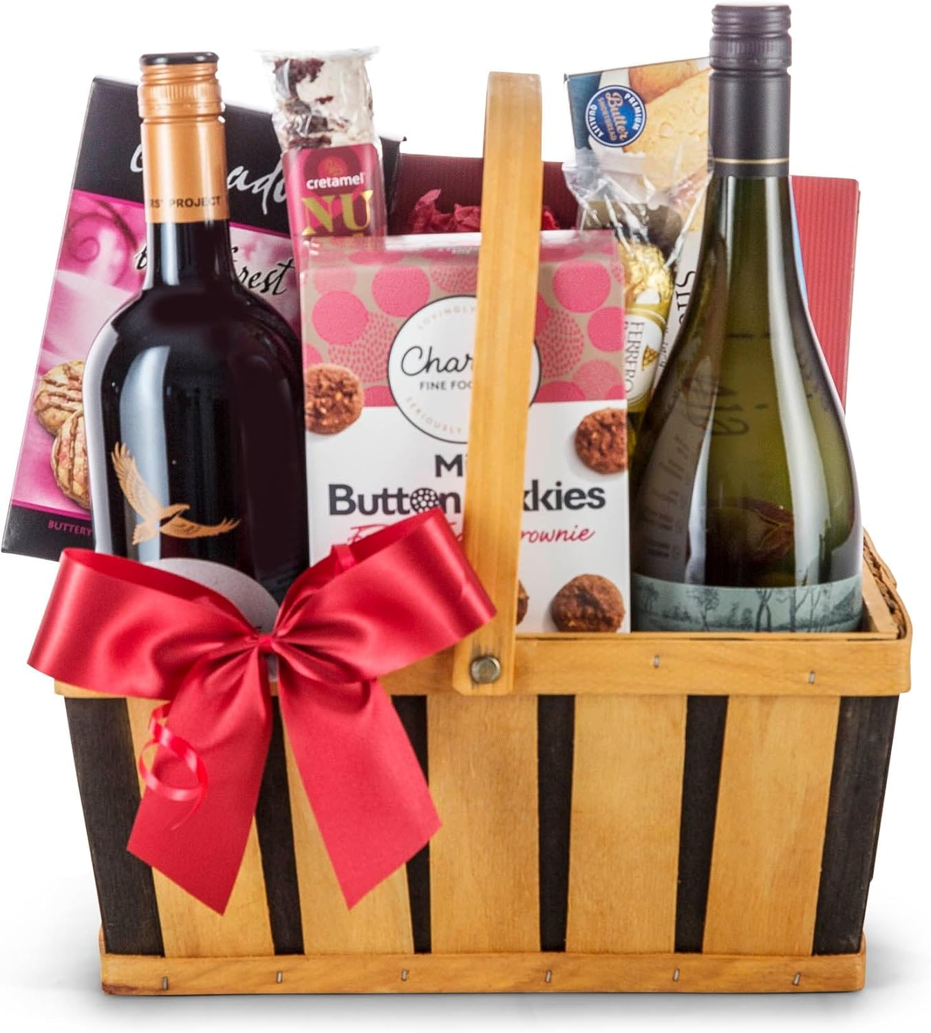 The Ideal Gift Hamper New Beautifully Hand Crafted 2 Tone Wooden Basket