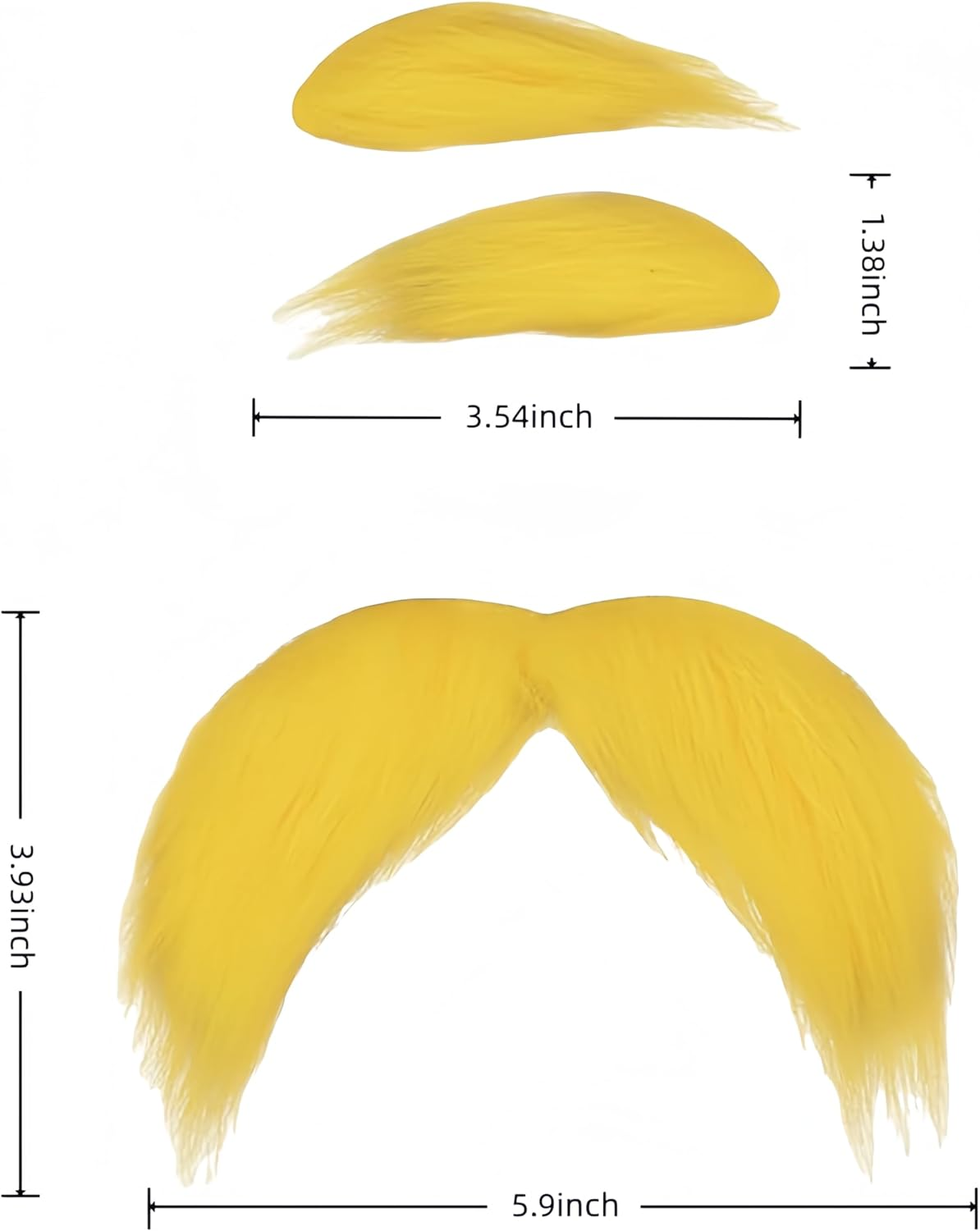 Yellow Mustache and Eyebrows Cosplay Costume Accessories Funny Party Favors Men Women
