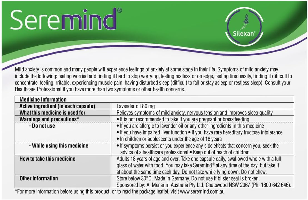 Seremind 80Mg Lavender Oil Capsules 56-Pieces