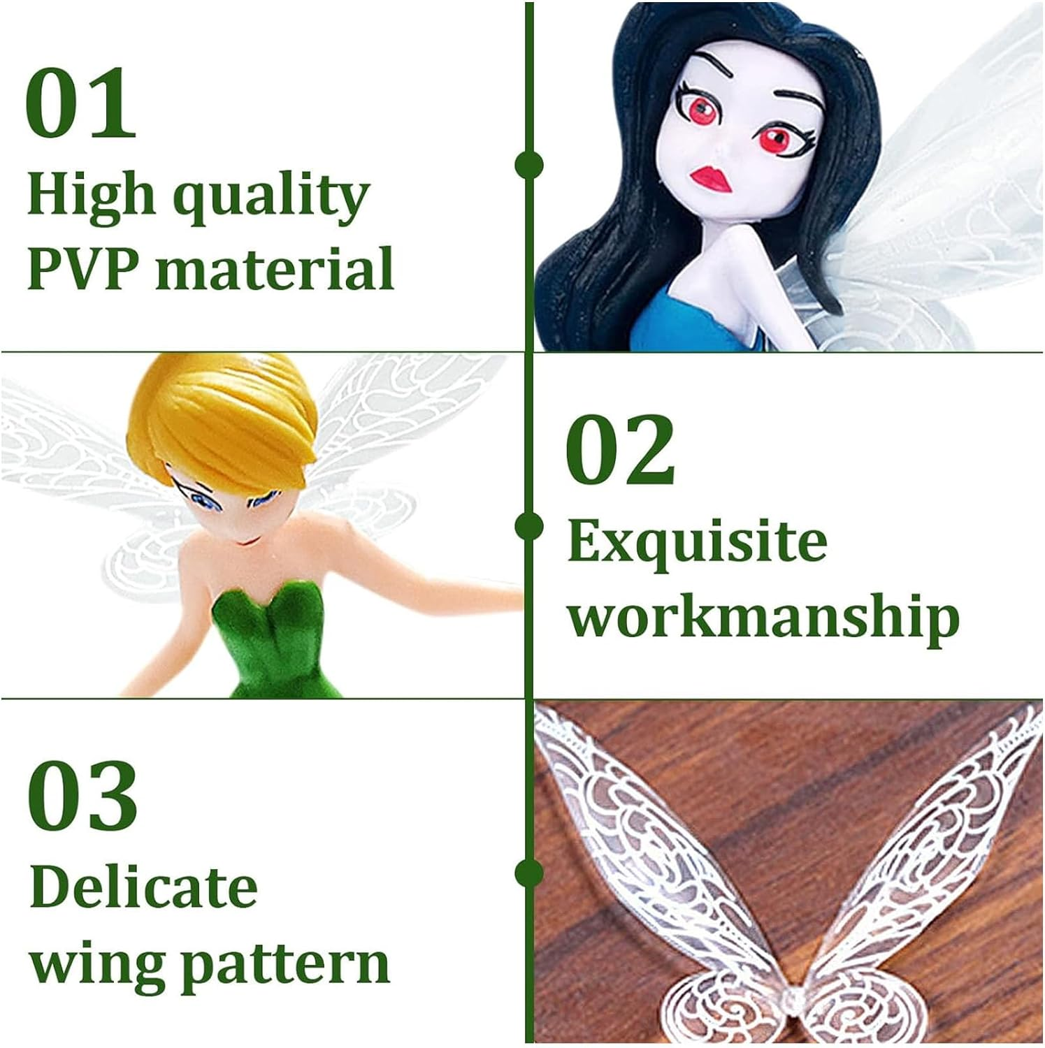 12Pcs Set Miniature Fairies Figurines Accessories for Fairy Garden, Miniatures Garden Fairies Resin Ornaments, Miniature Fairies Cake Tooper image number 6