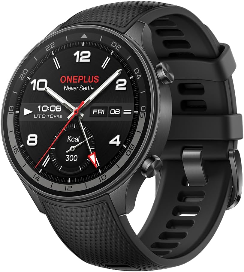 Oneplus Watch 2R with Wear OS 4 by Google,Snapdragon W5 Chipset,Upto 100Hrs Battery Life,1.43&rsquo;&rsquo; AMOLED Display,100+ Sports Mode,Dual Frequency GPS,5 ATM,IP68 & BT Calling [Gunmetal Gray]