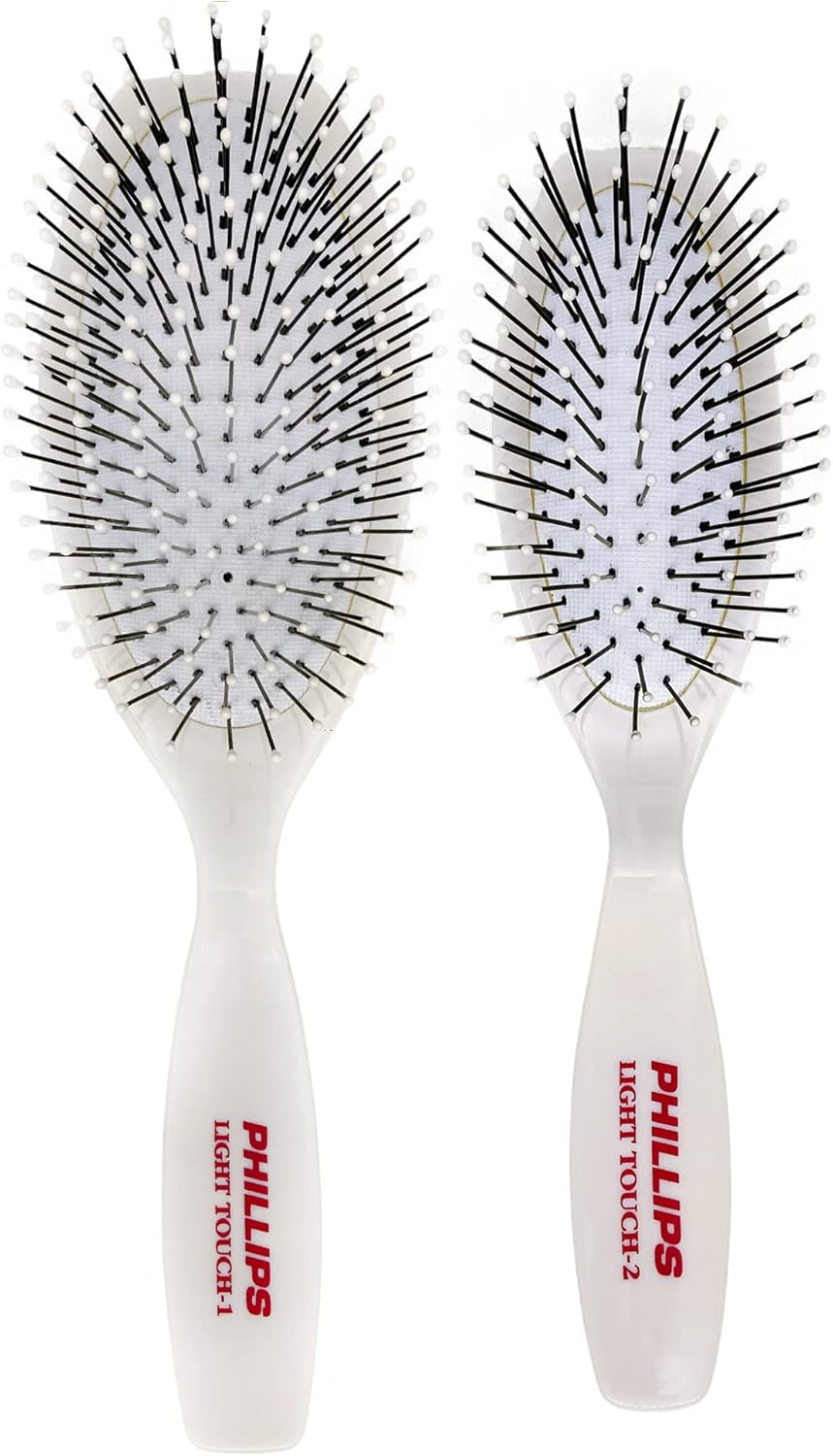 Phillips Brush Light Touch 1 and 2 Oval Cushioned Brush Combo Pack
