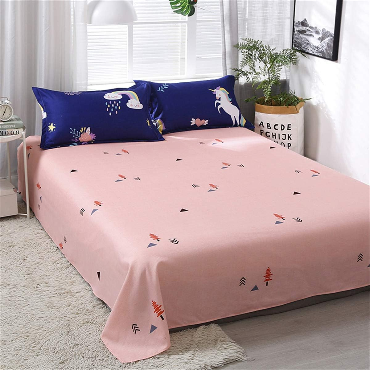 Duvet Cover Set 4 Pieces Single Queen King Twin Full, Morbuy 4 Pcs Bedding Set Reversible Printed Microfiber Soft with 1 Quilt Cover 2 Pillowcases 1 Sheets (220X240Cm,Unicorn) image number 6