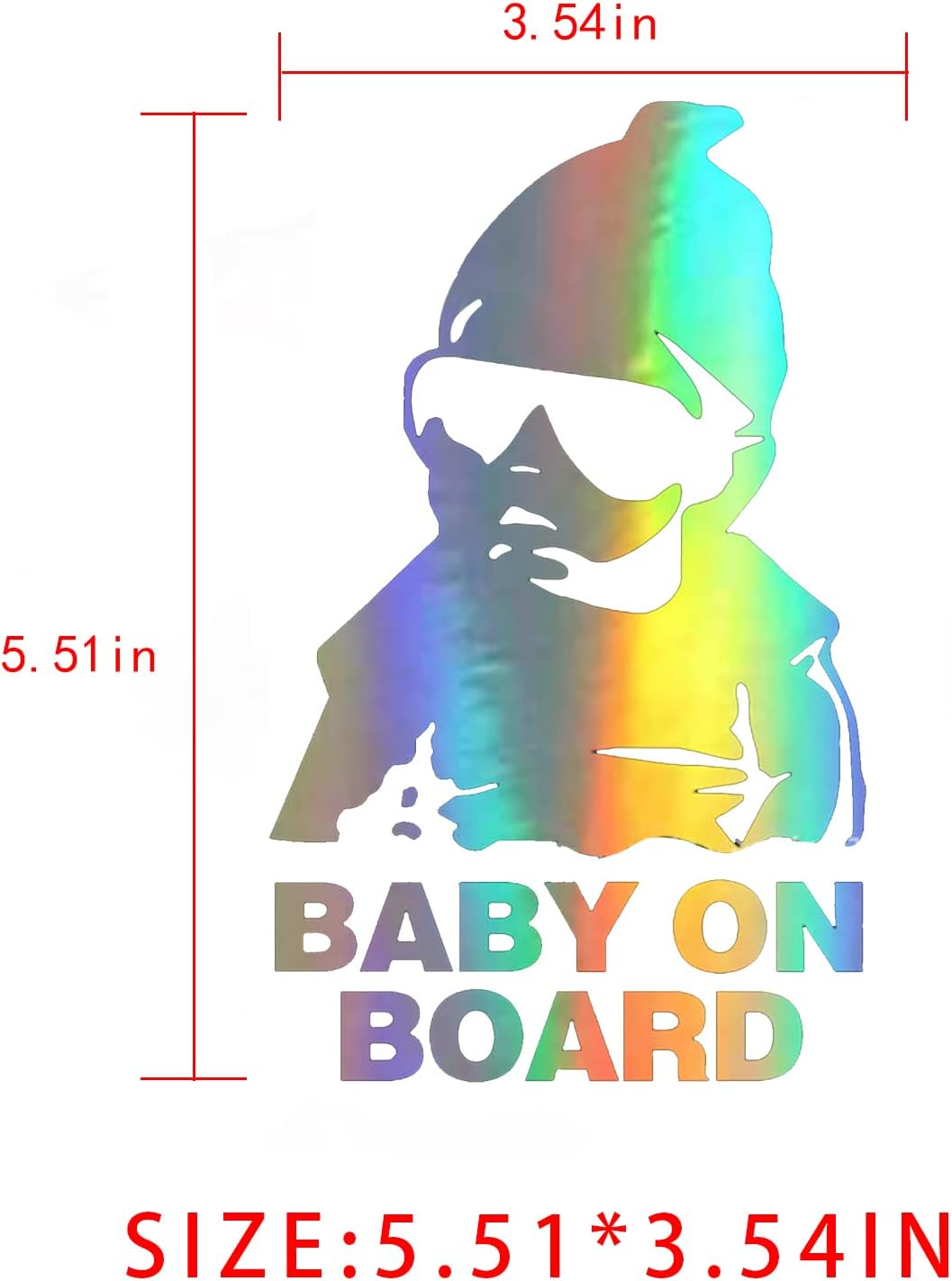 4Pcs Baby on Board Sticker for Cars Baby Safety Warning Sign Colorful Reflective Sign Stickers Car Rear Window Stickers Strong Adhesive Waterproof Sunscreen image number 2