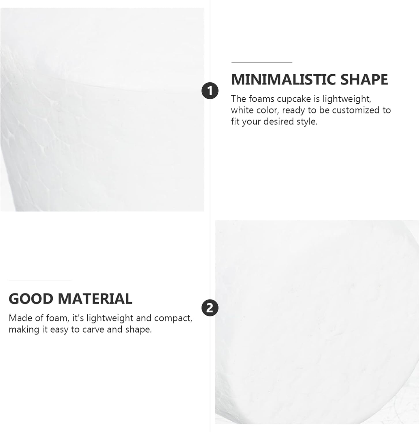 STOBOK 20Pcs Foam Cupcake Fake Cupcakes Foam Cake Model Fake Cake Muffin Cupcake Decorating Practice Models for Wedding Display Window Decorating image number 1