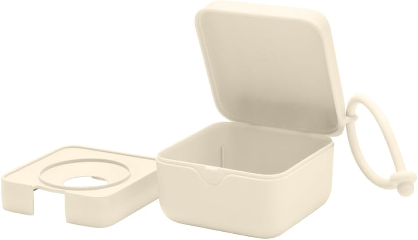 Bibs Pacifier Box with Strap. Soother Holder and Steriliser Case. 100% BPA Free Food-Grade Material. Made in Denmark. Ivory - Dusky Lilac image number 7