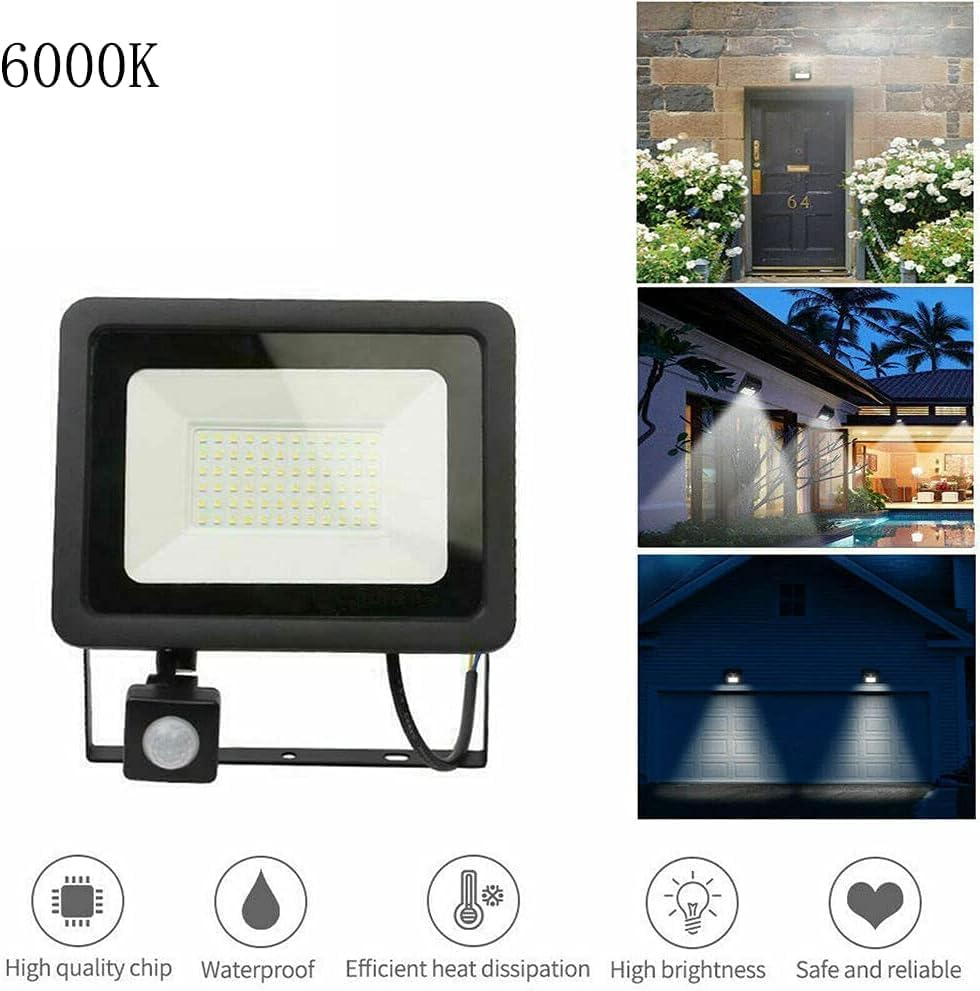 LED Floodlight PIR Motion Sensor Security Flood Lights Outdoor 220V-240V IP66 Cool White (150, Watts) image number 1