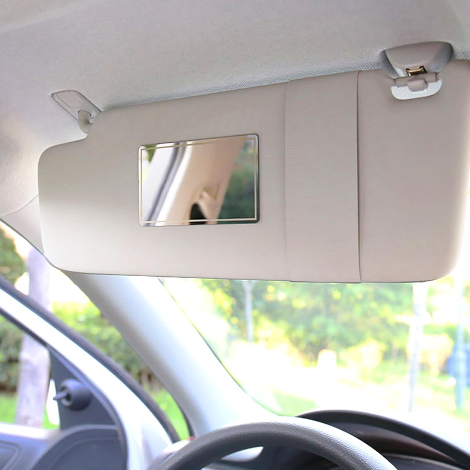 Universal Car Interior Cosmetic Mirror,Portable Auto Vanity Mirror for Sun Visor and Car Seat Back-Square image number 6