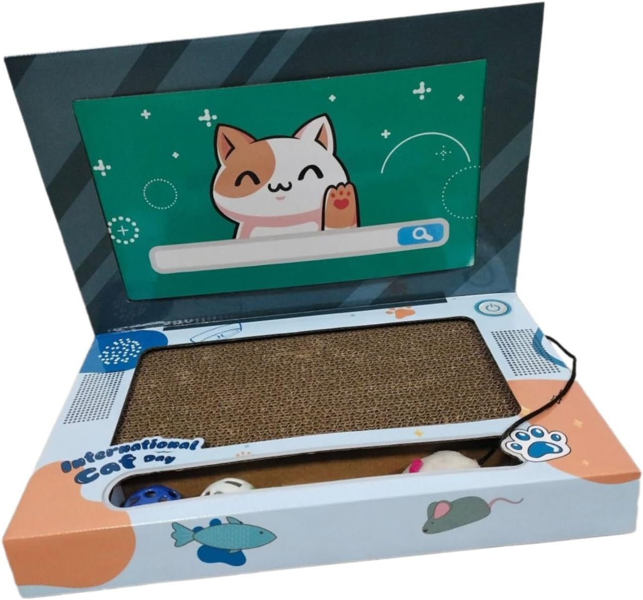 Fzaqwen Cat Laptop Scratcher Foldable Cat Computer for Gifts Indoor Cats Kitten Claw image number 1
