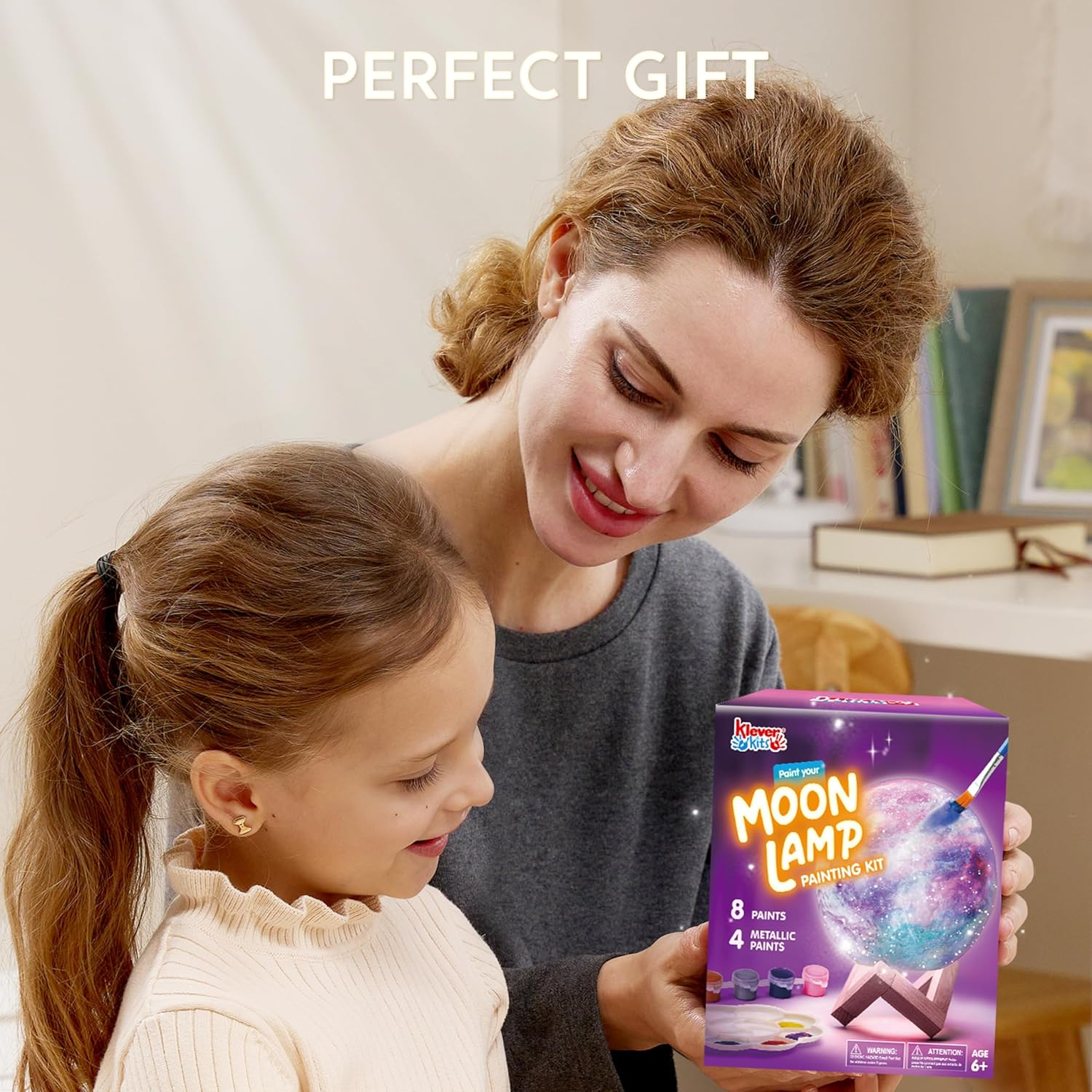 Klever Kits DIY 3D Moon Night Light, Paint Your Own Moon Lamp Kit Galaxy Lamp Arts and Crafts Kit, School Activities, Birthday Gifts for Kids Girls Boys image number 6