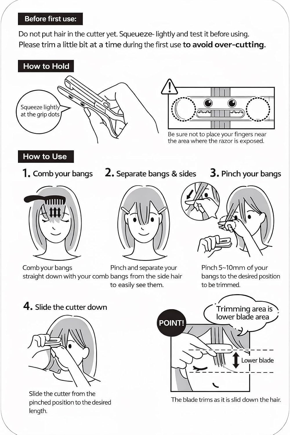 FEATHER Hair Cut Monster Easy Bangs Self Cutter Plastic Purple 1 Piece image number 5