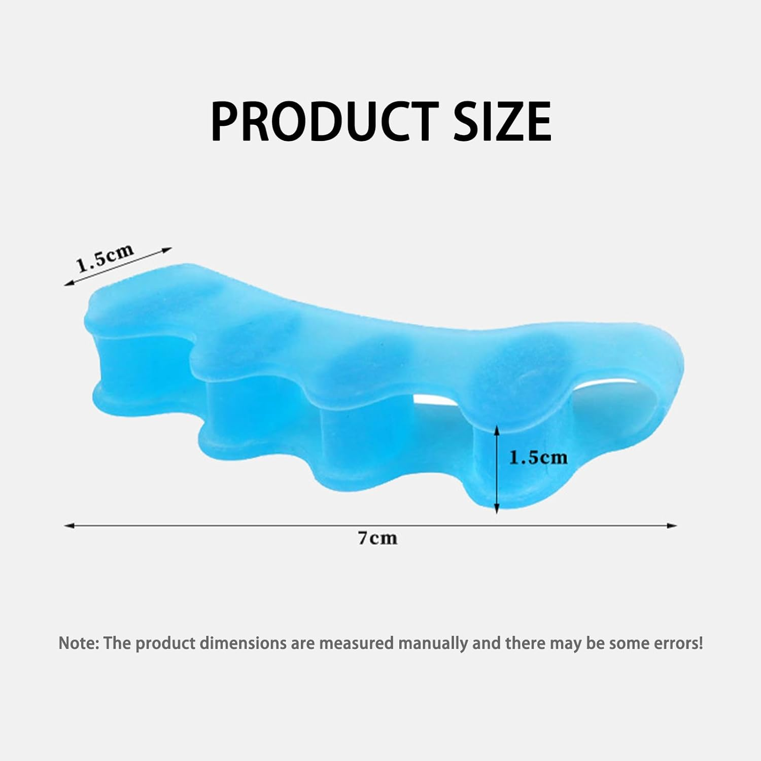 4 Pairs Soft Gel Toe Spacers for Bunion Correction Toe Separators Therapeutic Relief for Plantar Fasciitis Hammer Toes Claw Toes Foot Pain for Women Men Blue White image number 4