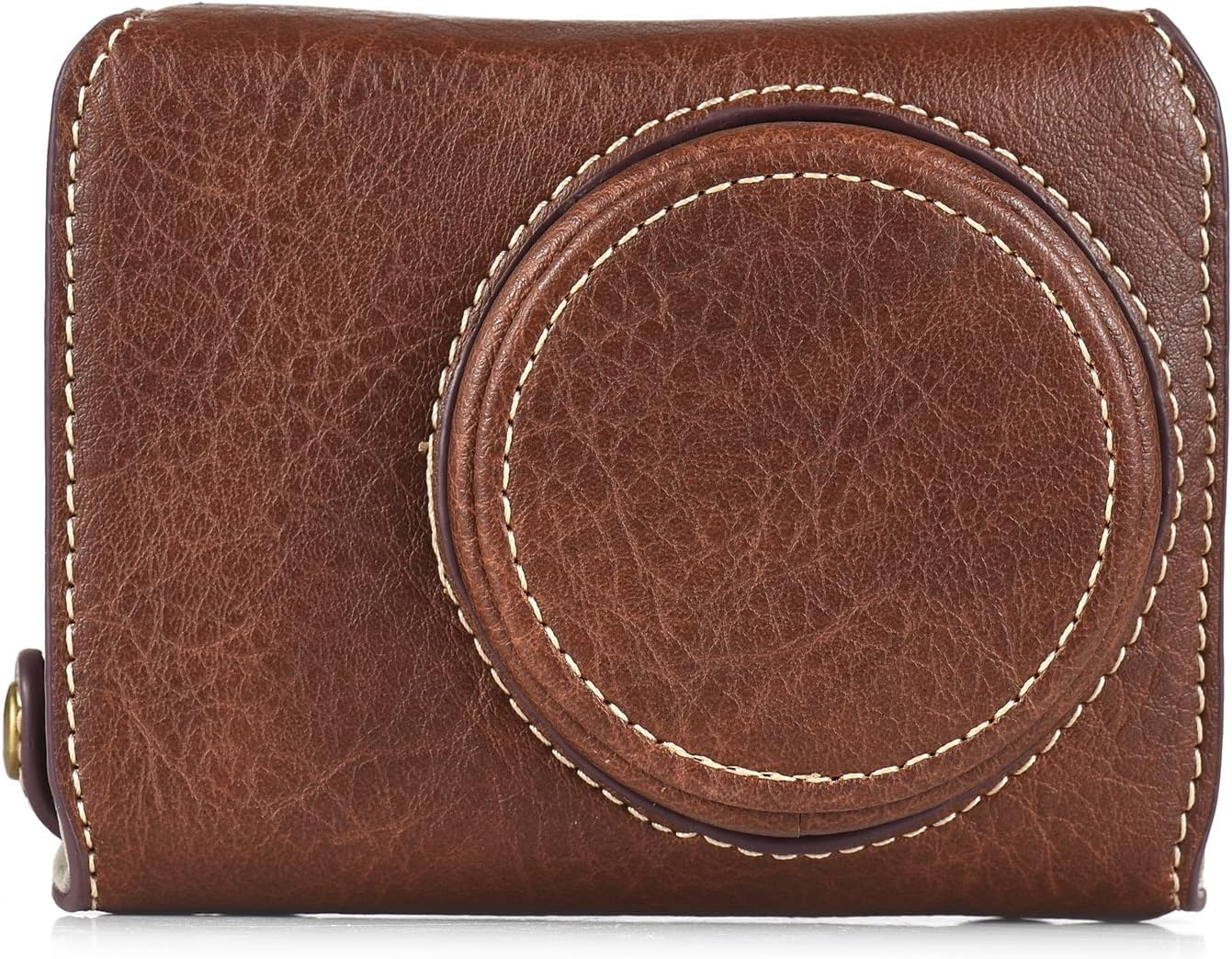 Portable Camera Case Synthetic Leather Camera Carry Bag with Shoulder Strap Replacement for Ricoh GR3 GR III/ GR3X Camera Coffee - Coffee image number 3