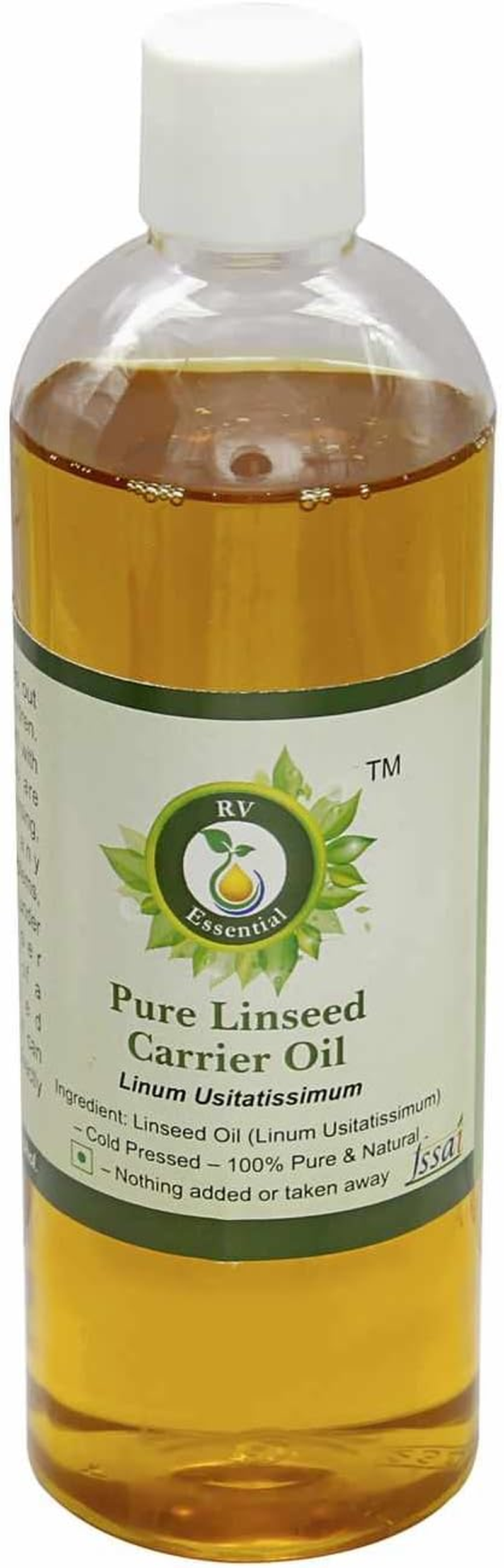 Linseed Oil | Linum Usitatissimum | 100% Pure Natural | for Painting | for Hair | Cold Pressed | 15Ml | 0.507Oz by R V Essential image number 3