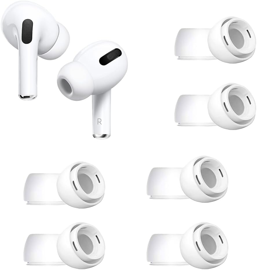12 Pieces Replacement Ear Tips for Airpods Pro 2, 3 Size Replacement Silicone Rubber Eartips Earbuds Buds Tipsfor In-Ear Headphones Earbuds Earphones (S/M/L) (White) image number 6