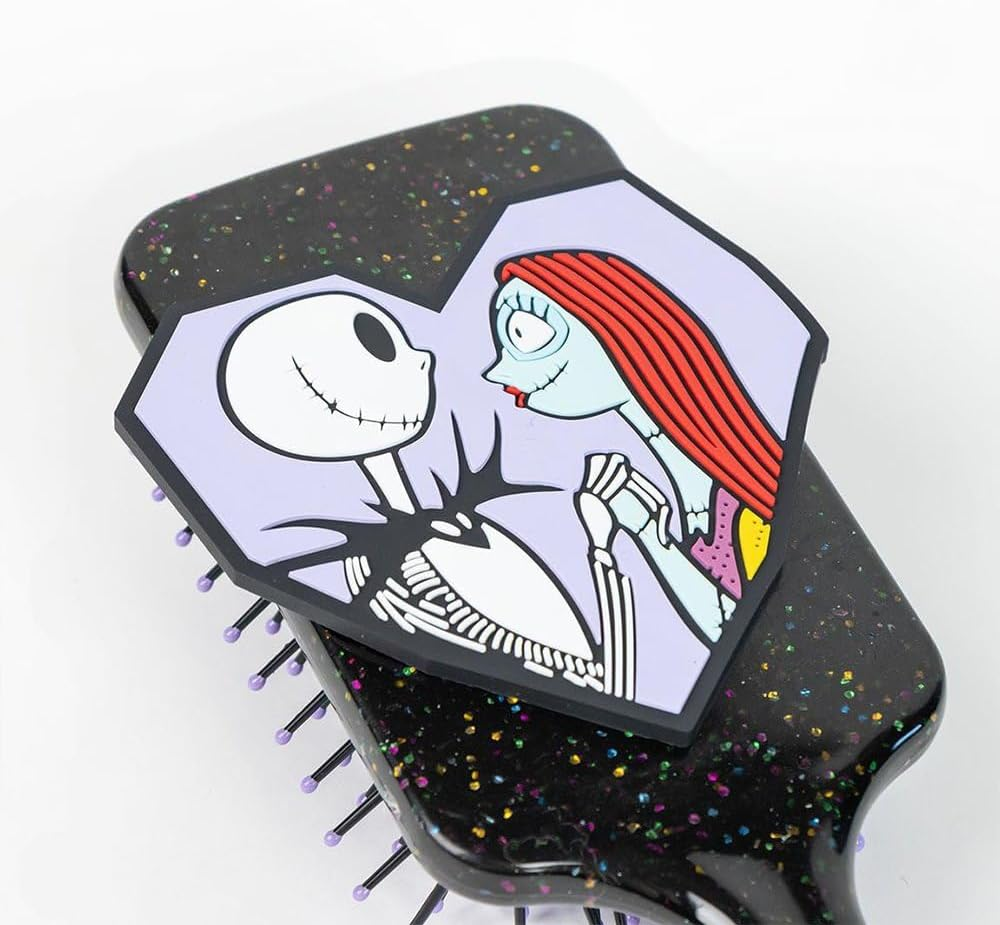 Nightmare before Christmas Black Detangling Brush Jack and Sally Design Genuine image number 3