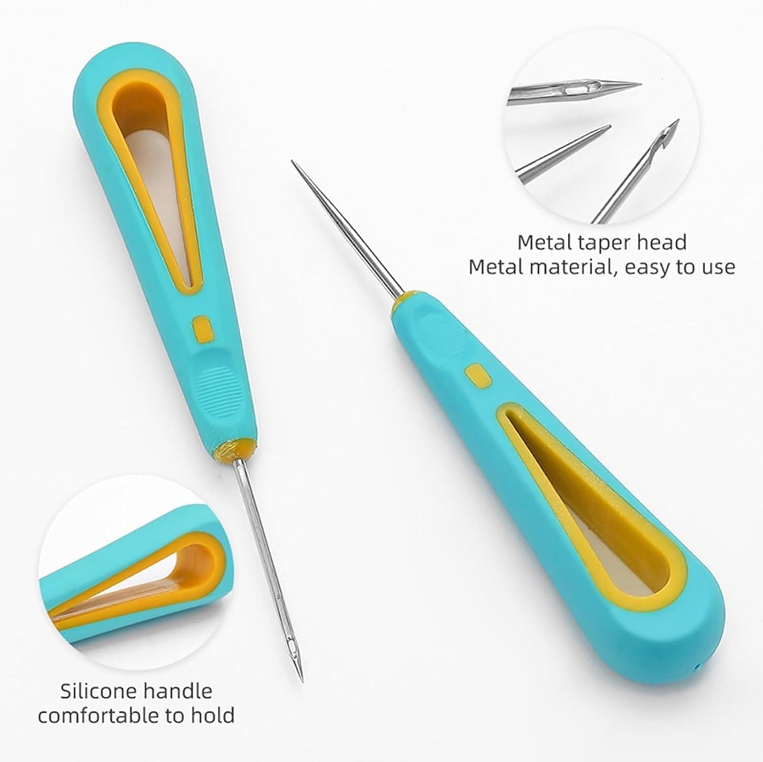 Hand Drills Punch Needle Candle Wick Tool, 3Pcs Hand Drills Punch Needle Candle Wick Tool,Candle Punch Needle Candle Wick Punch Tool,Round Hole Cone Hand Drills Needle Wick Tool for Candle Making image number 4