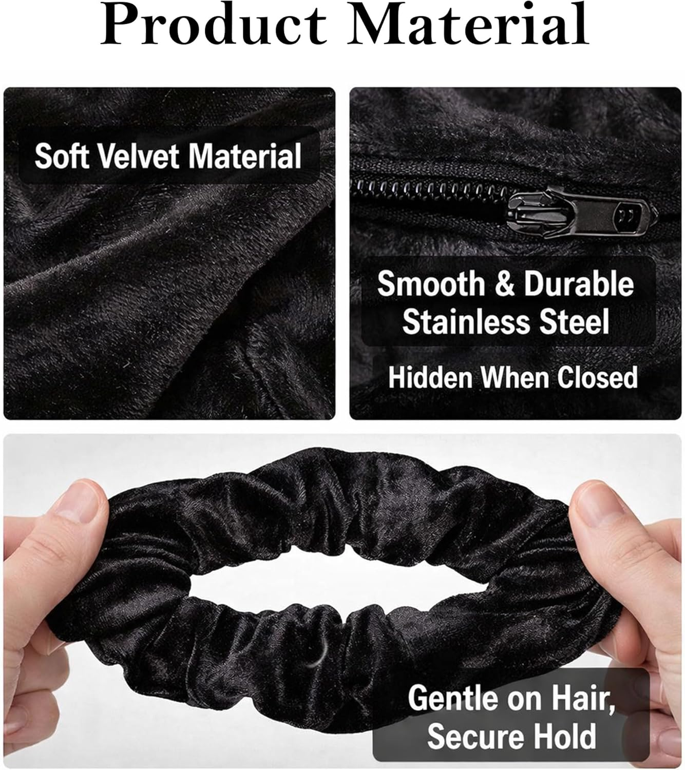 SUNEBOIZ Velvet Pocket Scrunchie Hair Tie - Secret Hidden Pouch for Airpods, Keys, Money, Travel & Gym Hair Accessory image number 4