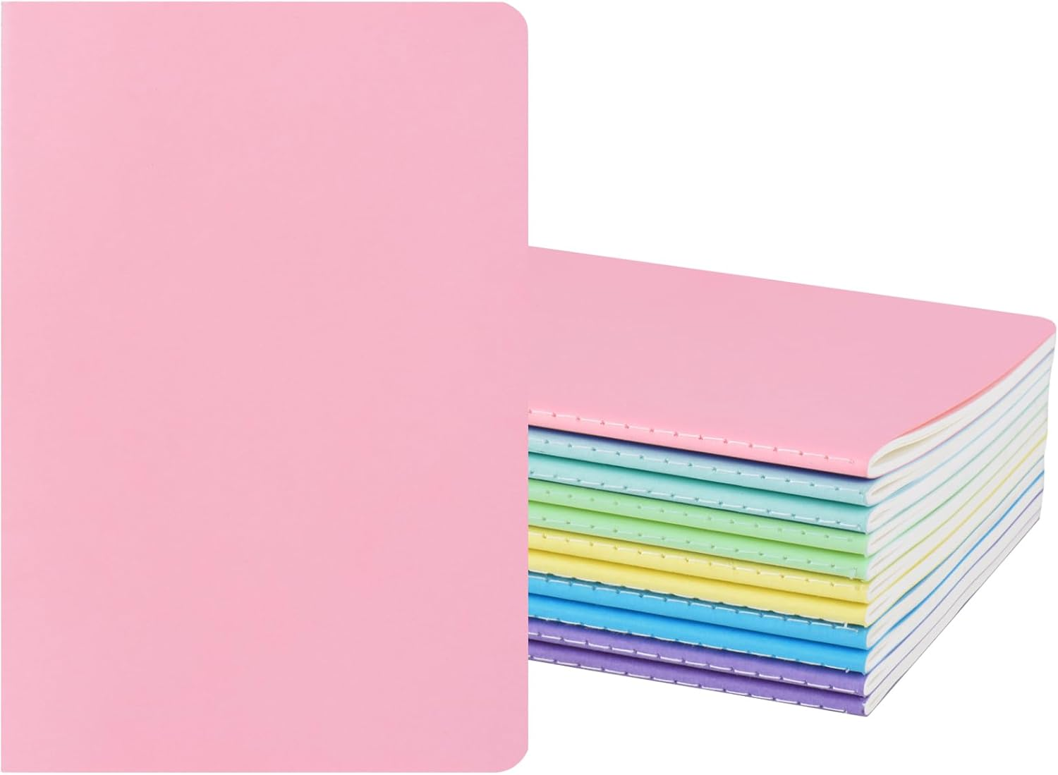 ZCZN 12 Pack A5 Lined Notebook, 12 Colors Journal Notebooks for School, Study, Office, 60 Pages/30 Sheets (Multicolor)