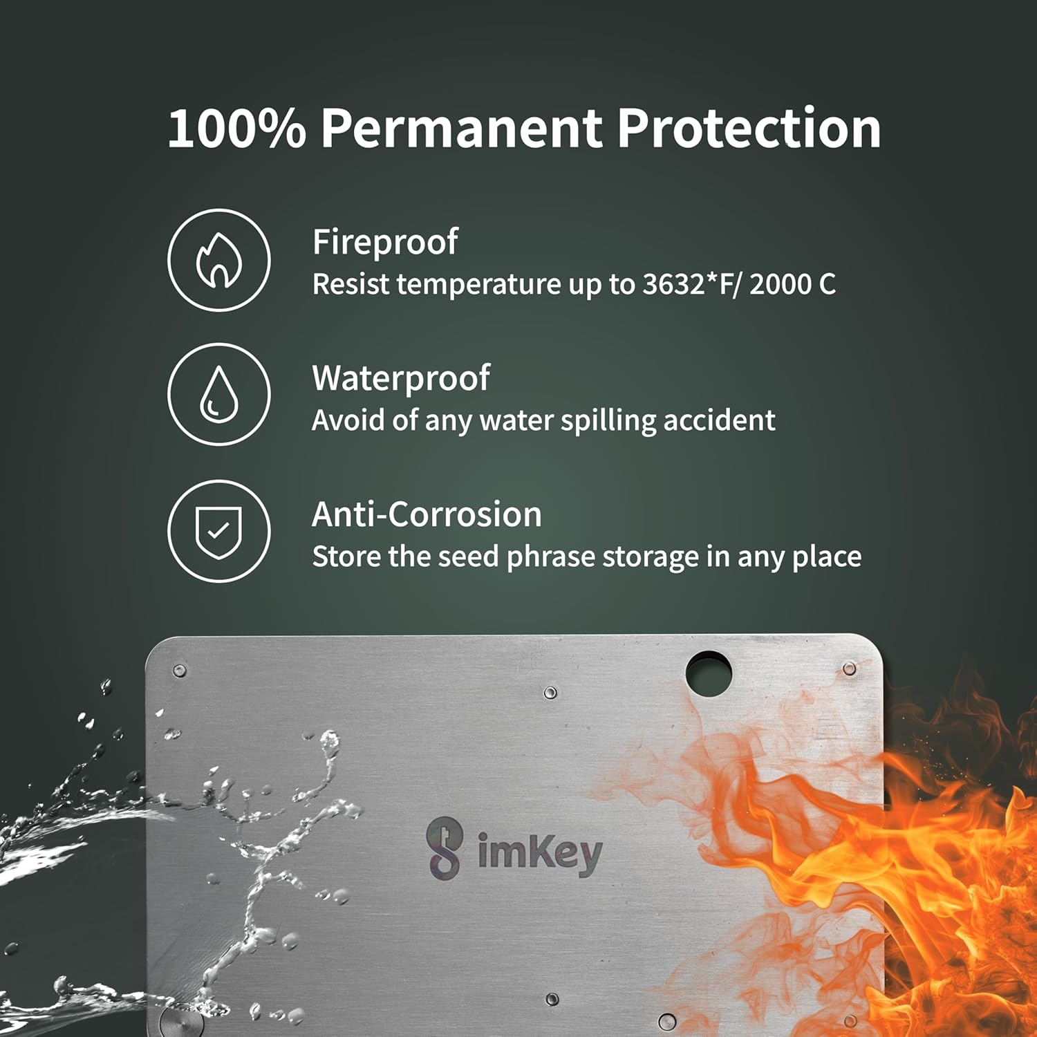 Imkey Crypto Seed Storage, Compatible with All BIP39 Hardware/Cold Wallet, Cold Storage Backup, Ledger, Trezor, Keepkey, Supports 12/18/24 Words (Heirbox S1 (Seed Phrase Storage Box)) image number 2