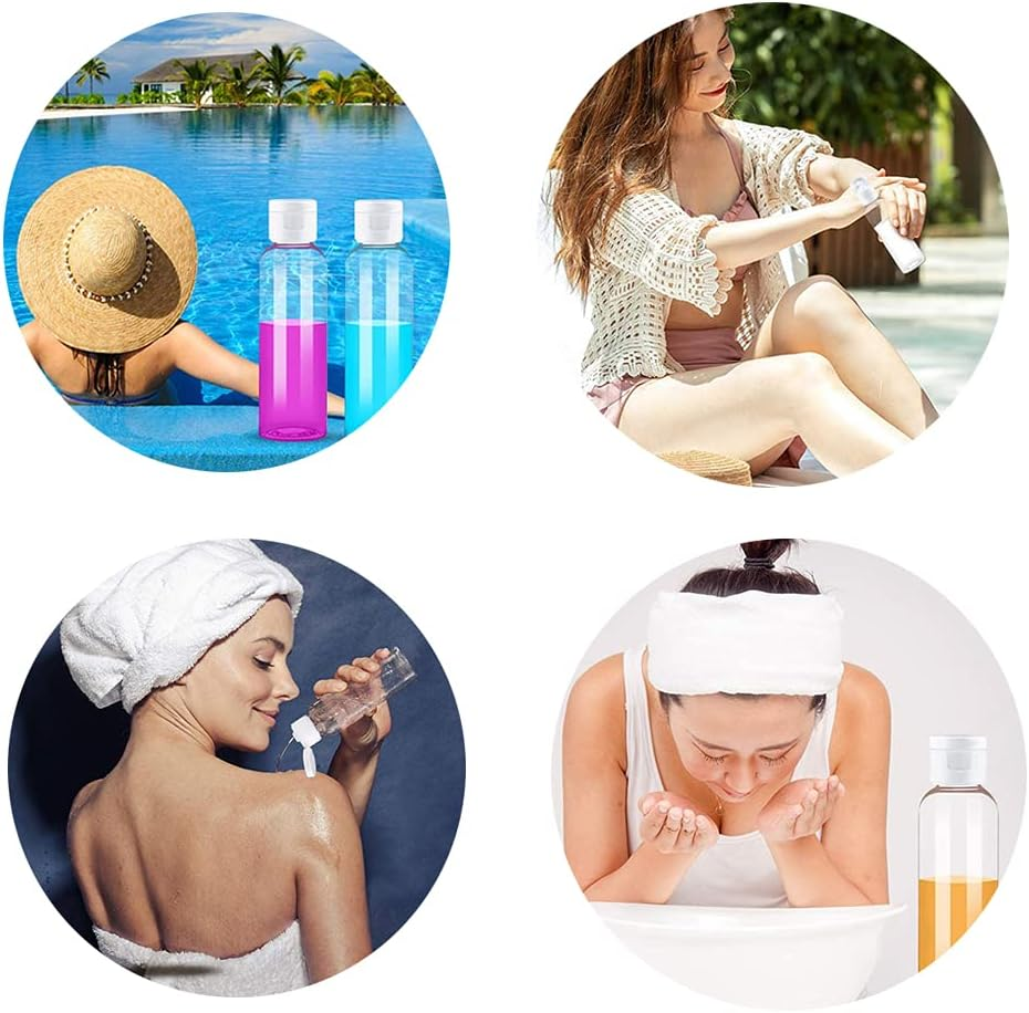 5 PCS 100Ml Plastic Empty Bottles with Top Flip Cap Empty Refillable Cosmetic Bottles for Lotion Shampoo Body Soap Toner Travel Containers image number 4