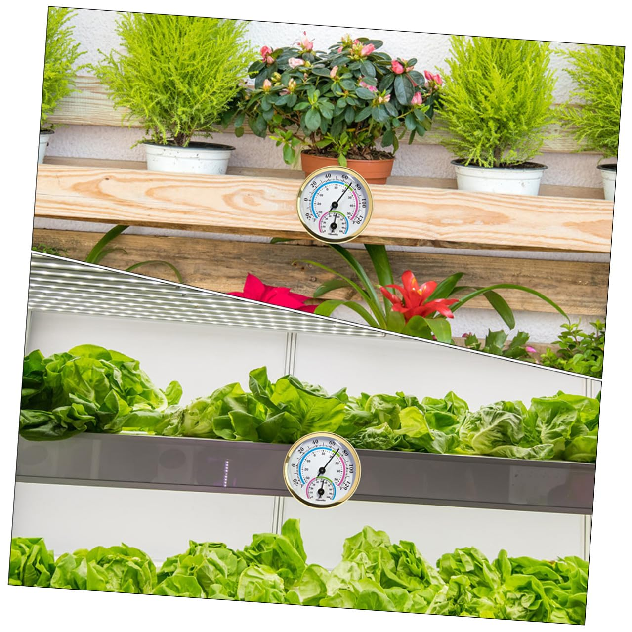 Alasum Indoor Outdoor Thermometer Hygrometer Wall-Mountable Mini Temperature Humidity Gauge Scale for Home Office Garden Kitchen image number 2