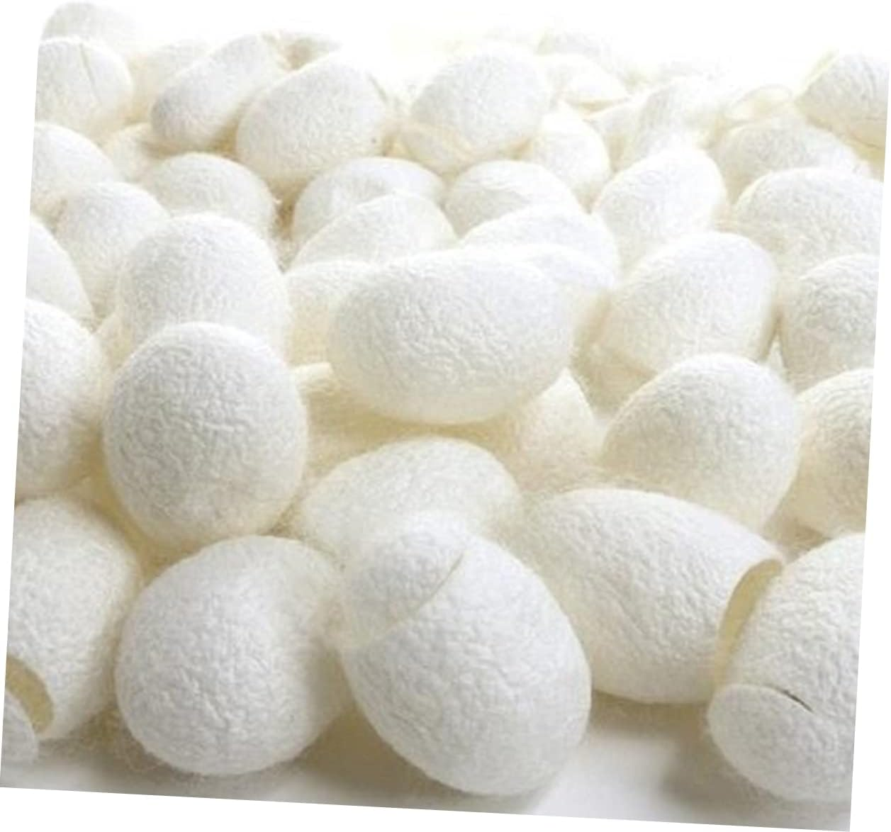 Baluue 200Pcs Natural Organic Facial Cleaning Silkworm Balls for Skin Care Whitening Exfoliator Blackheads Removal Beauty Natural Silk Ball Cleaning Silk for Pore Scrubbing