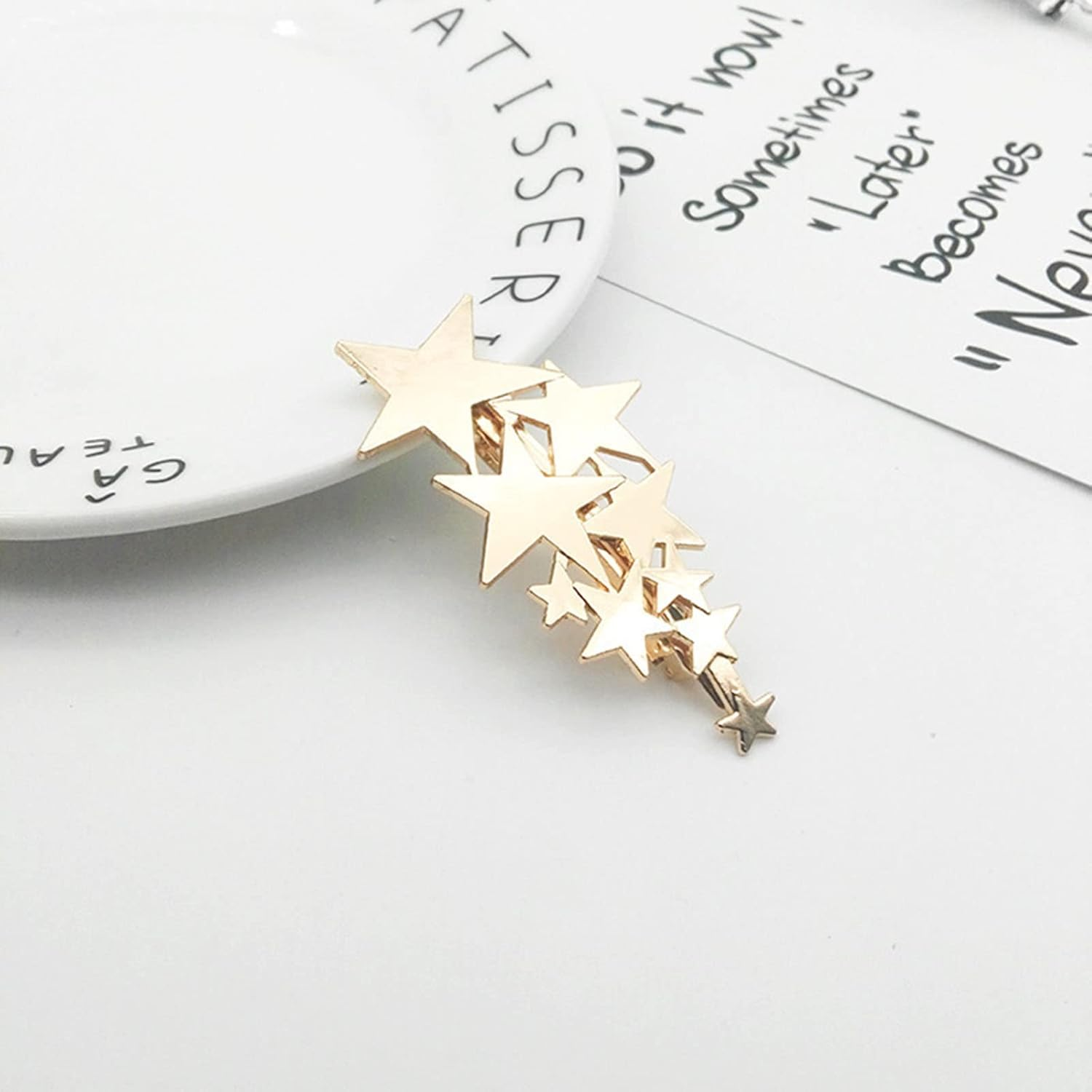 Wendalern Star Hair Clip Pins Vintage Stars Hair Pin Gold Star Hair Clip Cluster Star Hair Pin Metal Hair Clip Holder Clips Decorative Hair Accessories for Women and Girls image number 3