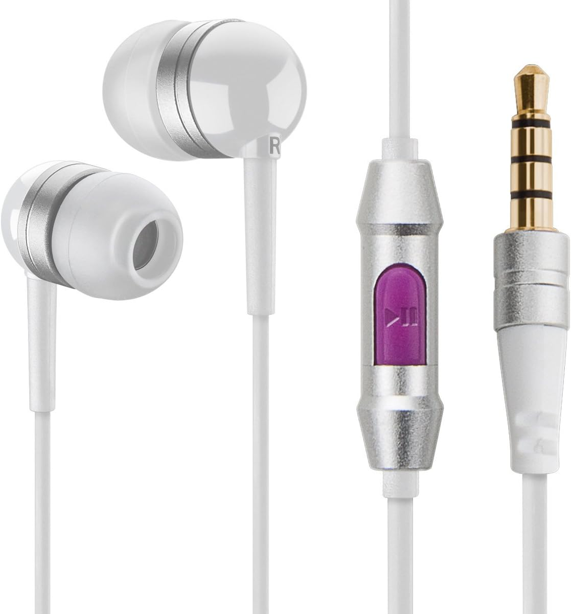 Cabstone Dailytunes Elegant In-Ears, Headphones with Hands-Free Function, Remote Control, Microphone, 3.5 Mm Jack for Apple/Samsung/Htc/Etc. White image number 3