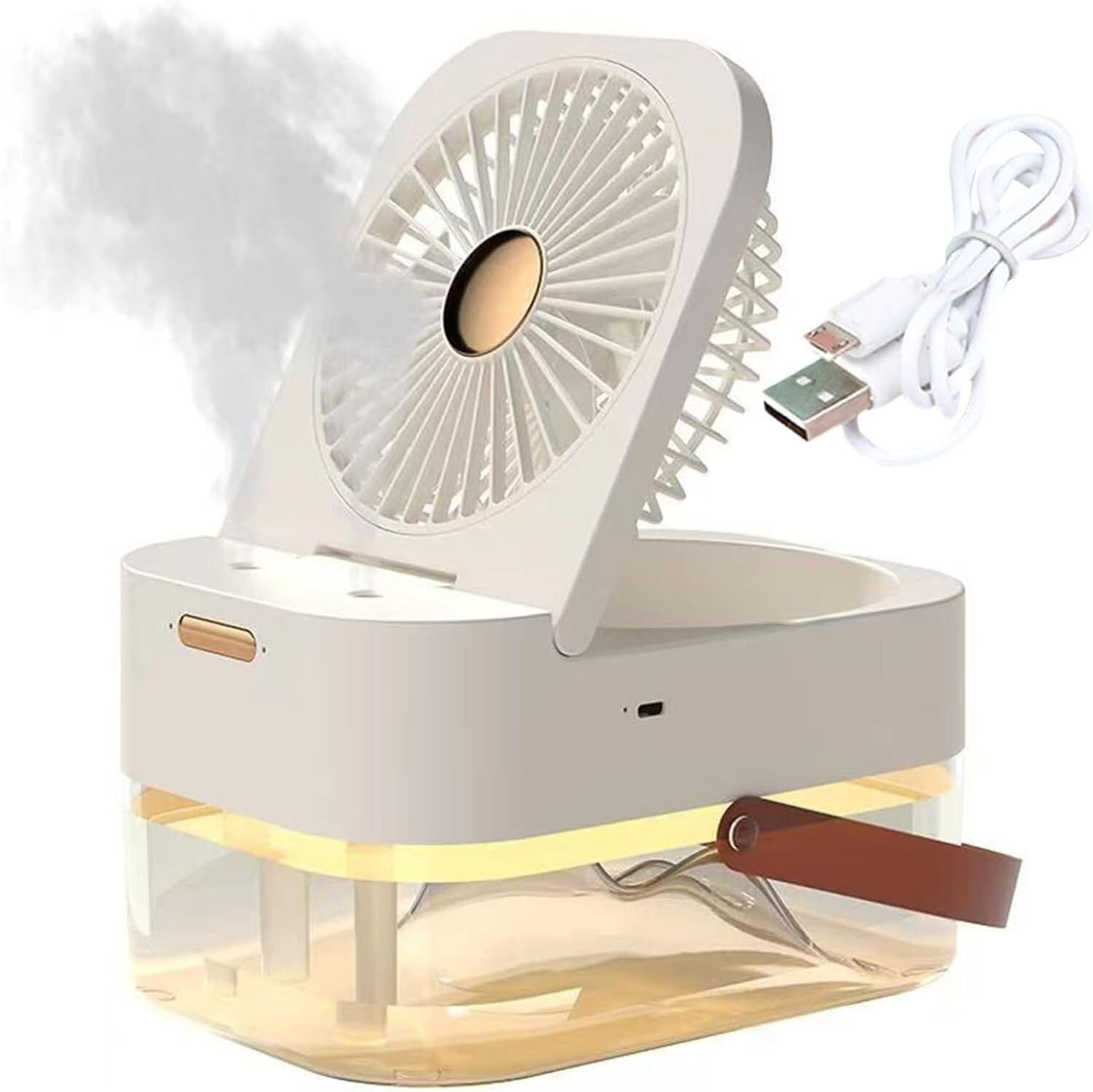 Ideer Life Mist Fan Portable Mini Personal Evaporative Air Cooler Rechargeable (White)