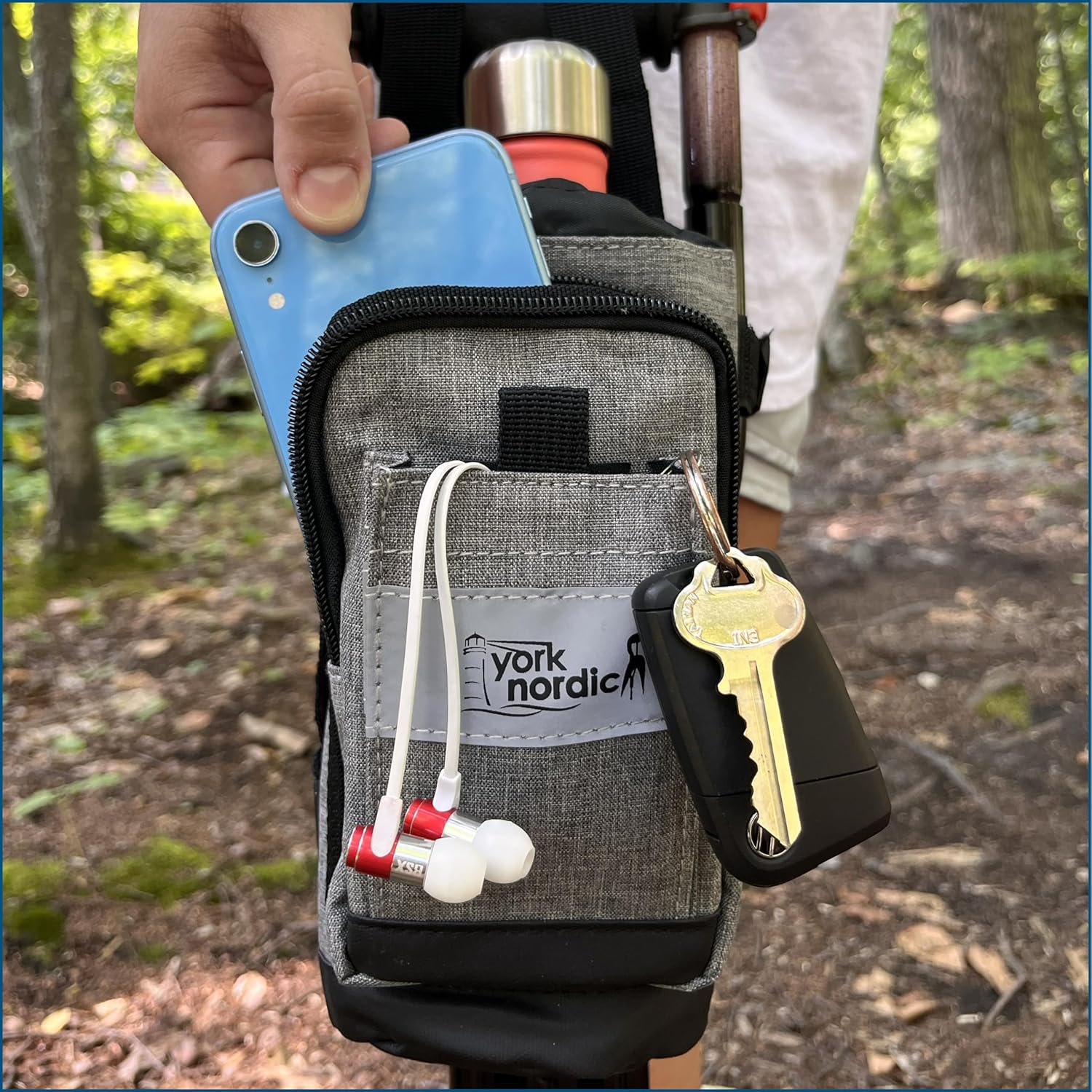 York Nordic Underarm Crutch Bag - Attaches to Your Crutches for an Easy Travel Accessory Featuring Dual Pockets and Large Compartment image number 5