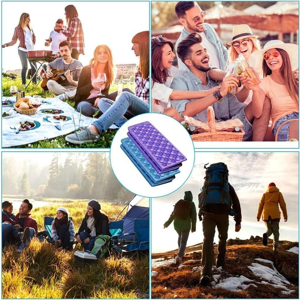 QOOWFEANIG Mini Waterproof Folding Mat Foam Sitting Pad, 2Pc Lightweight Camping Seat Cushion for Hiking Backpacking, Portable Outdoor Foldable Sit Pad, Non-Slip Foam Mat for Picnic image number 4