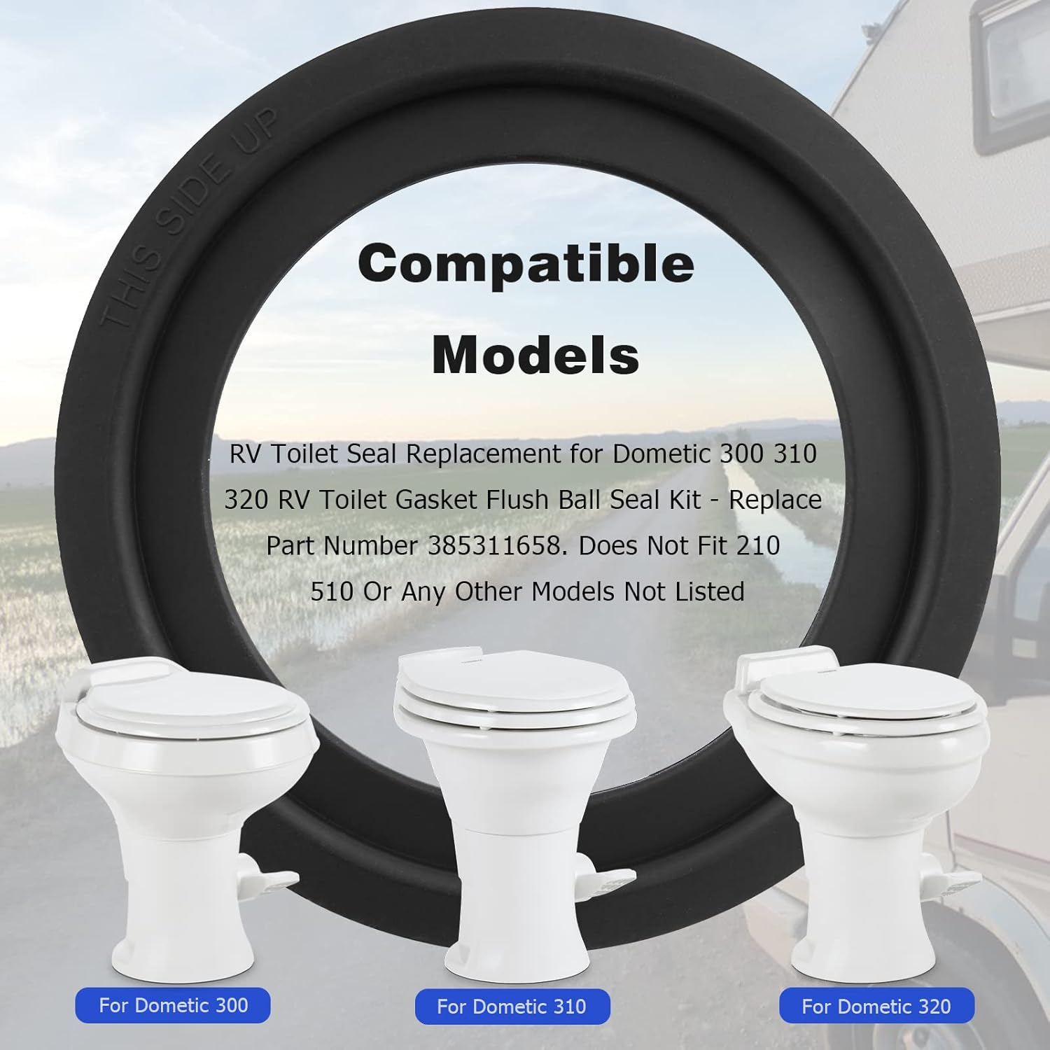 RV Toilet Seal Replacement for Dometic 300 310 320 Toilet Seal Gasket Kit - Replace Part #385311658, 2-Pack image number 6