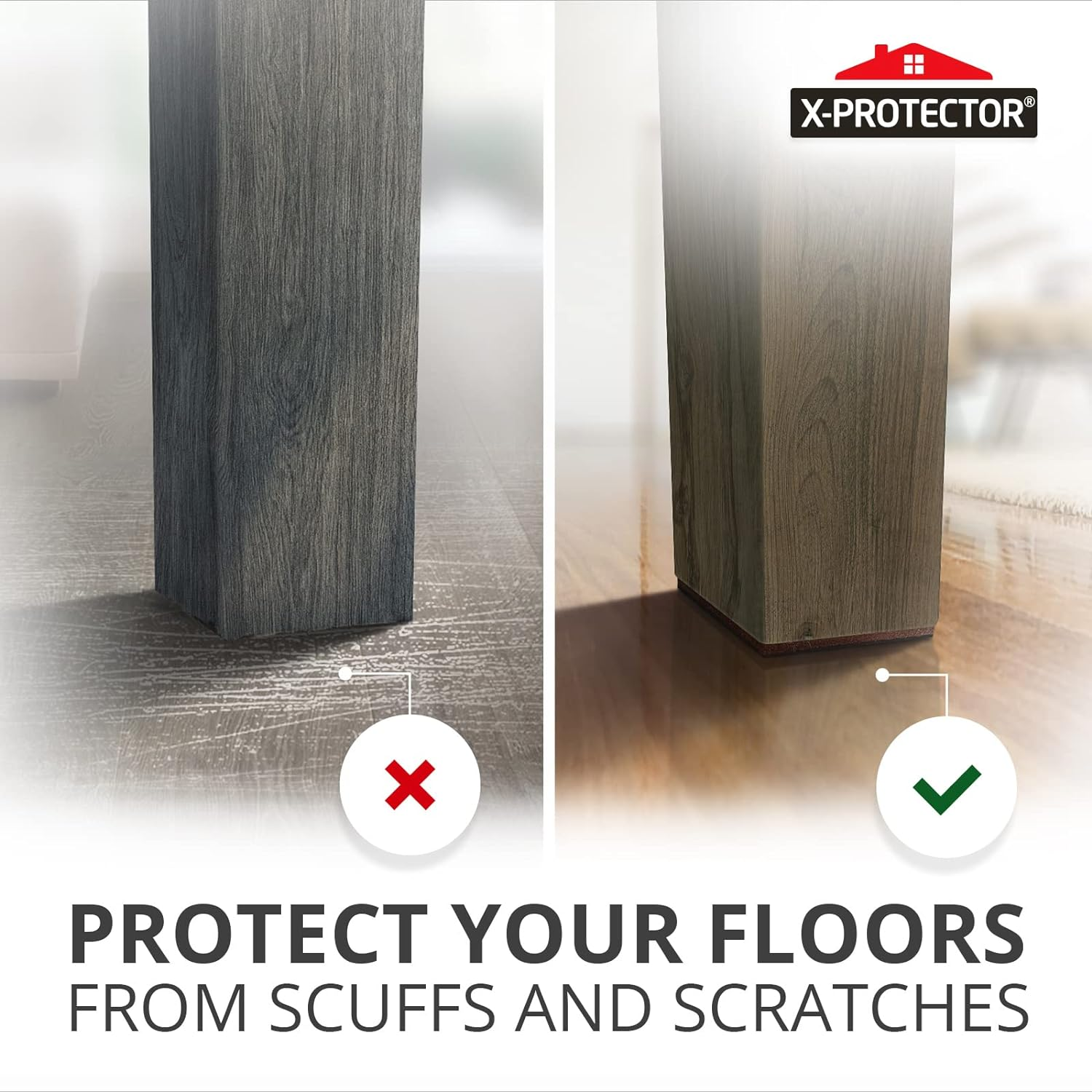 X-Protector Non Slip Furniture Pads &ndash; 12 Premium Furniture Grippers 3"! Best Selfadhesive Rubber Feet Furniture Feet &ndash; Ideal Non Skid Furniture Pad Floor Protectors &ndash; Keep Furniture in Place! image number 2