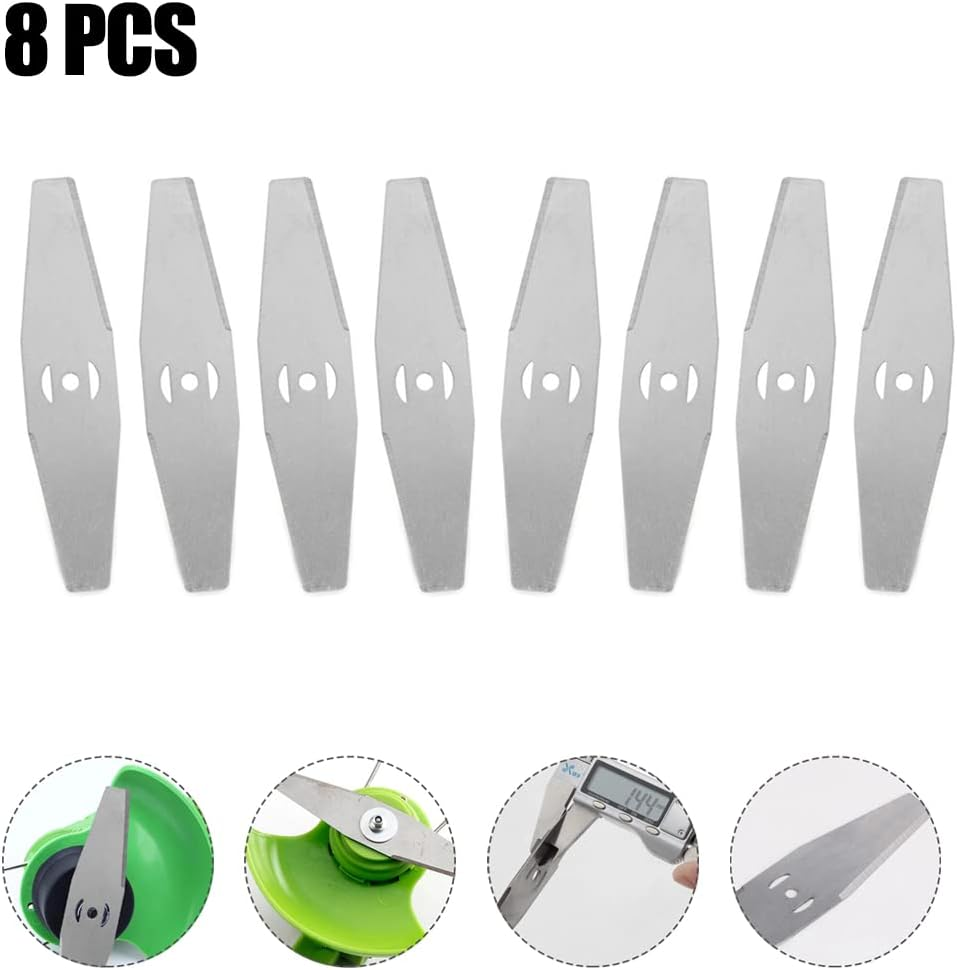 8 Pcs Metal Lawn Mower Saw Blade Head Replacement Saw Blades Lawn Mower Fittings Cordless with Battery and Charger Accessories,Universal Craftsman String Trimmer Attachments image number 3