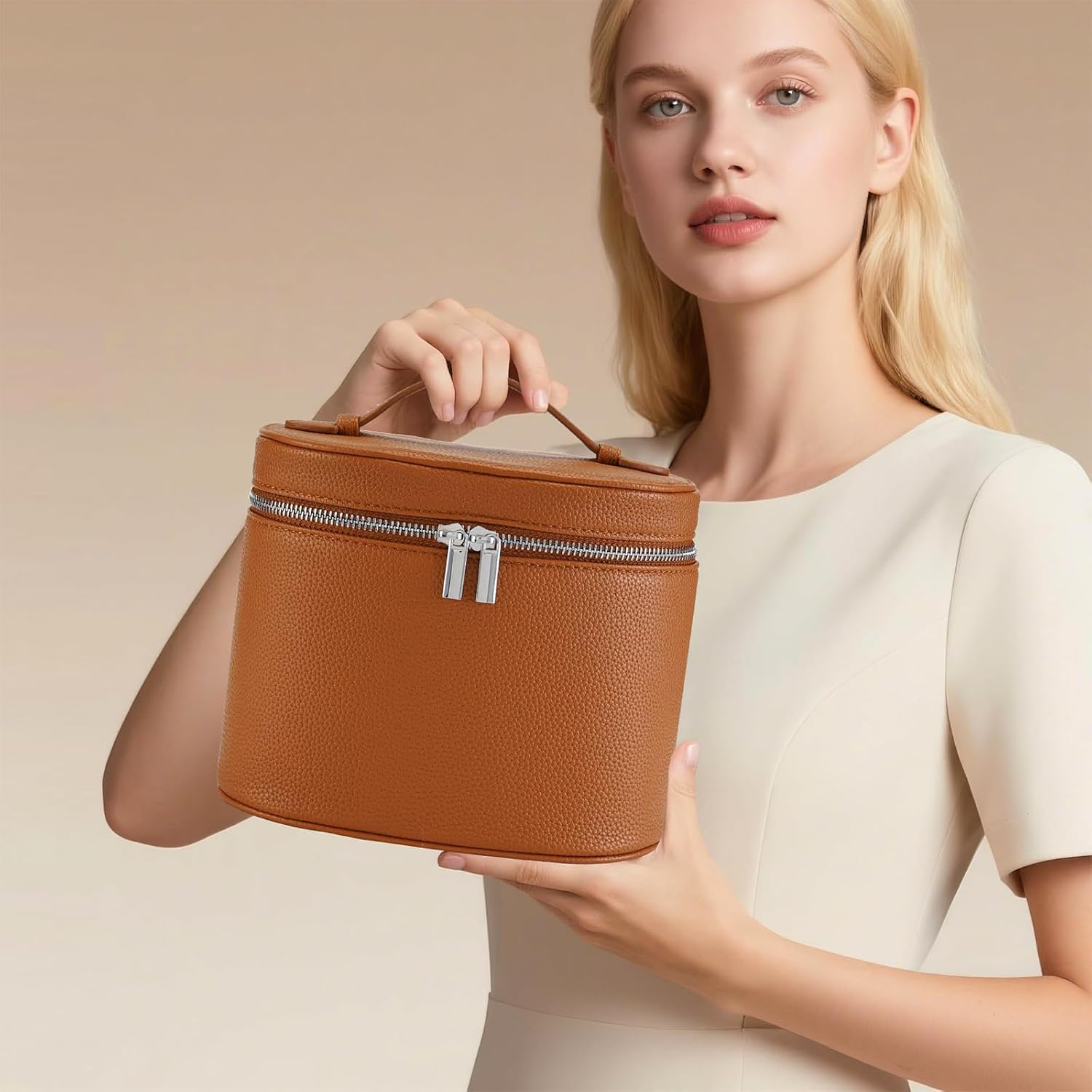 Xanthelle Large Ladies Toiletry Bag, Portable Cosmetic Case & Beauty Case, Makeup Bag with Divider, Organiser Toiletry & Cosmetic Bag for Travel image number 5