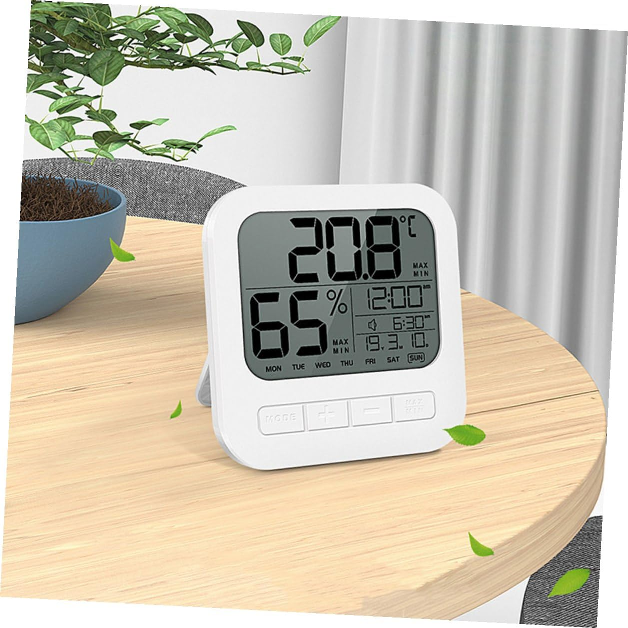 Veemoon High Accuracy Digital Hygrometer with Temperature Humidity Monitor Indoor Electronic Thermometer for Home Office Folding Stand and Wall Mount Options Celsius Fahrenheit Display image number 4