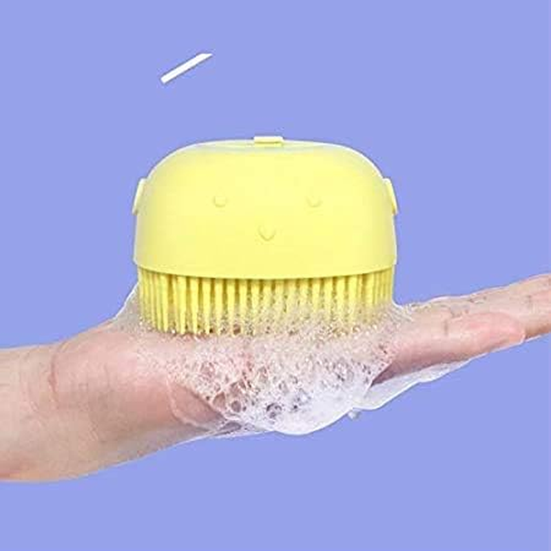 Vroxy Body Scrub, Soft Silicone Body Scrubber Exfoliating Glove Shower Cleansing Brush with Shampoo Dispenser, Bathing Massage Skin Care Tool, for Sensitive and All Kinds of Skin (Multi Color) (80 ML) image number 5