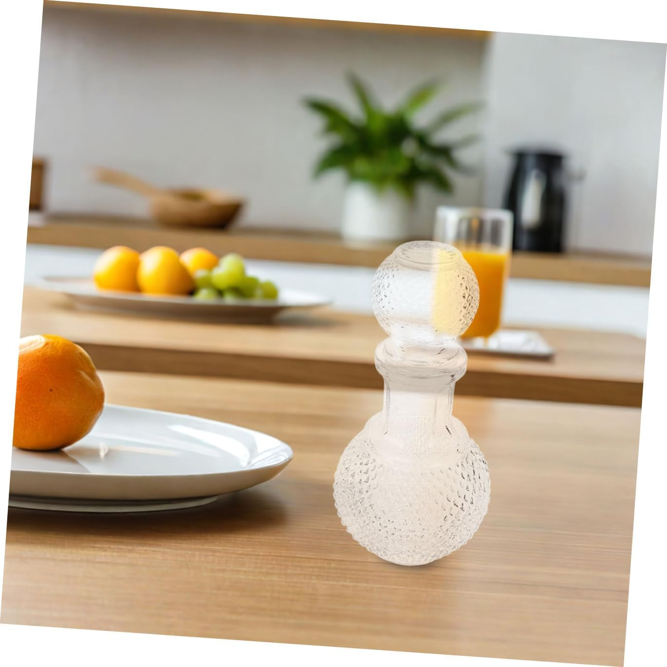 HOMOBABE 2Pcs 250Ml Glass Wine Bottles Thickened Whiskey Decanter Set Creative Globe Design for Home Bar Whiskey and Liquor Packaging image number 2