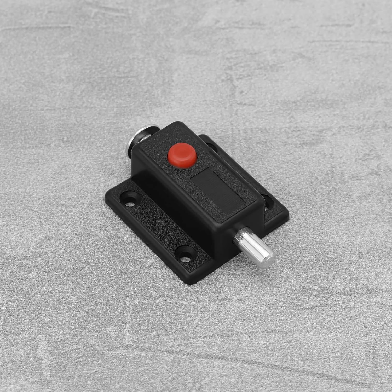 LT Easiyl 4Pcs Black Plastic Push Button Spring Loaded Automatic Door Bolt Latch for Cabinet Doors Wardrobe Doors Cribs Windows (36Mmx37Mm)