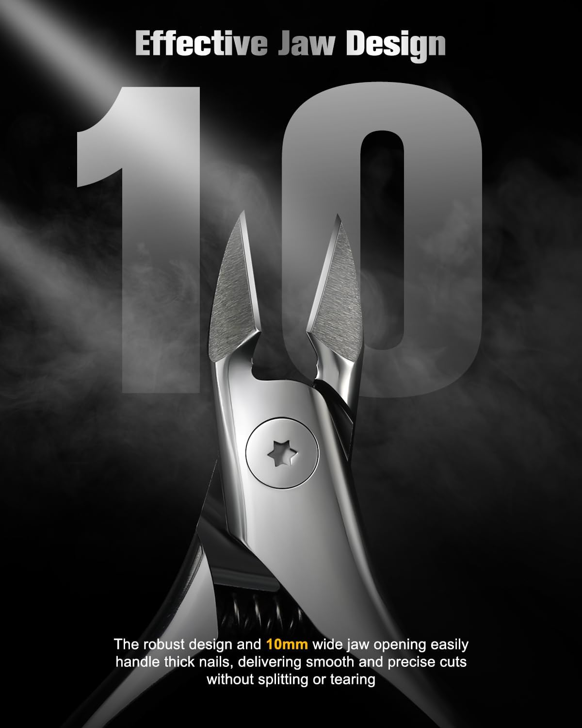 FERYES Tilted Straight Blade Ingrown Toenail Clipper, Stainless Steel Toenail Clippers for Thick Nails, Sharp Toe Nail Clippers for Seniors for Ingrown Toenail Care (Silver)