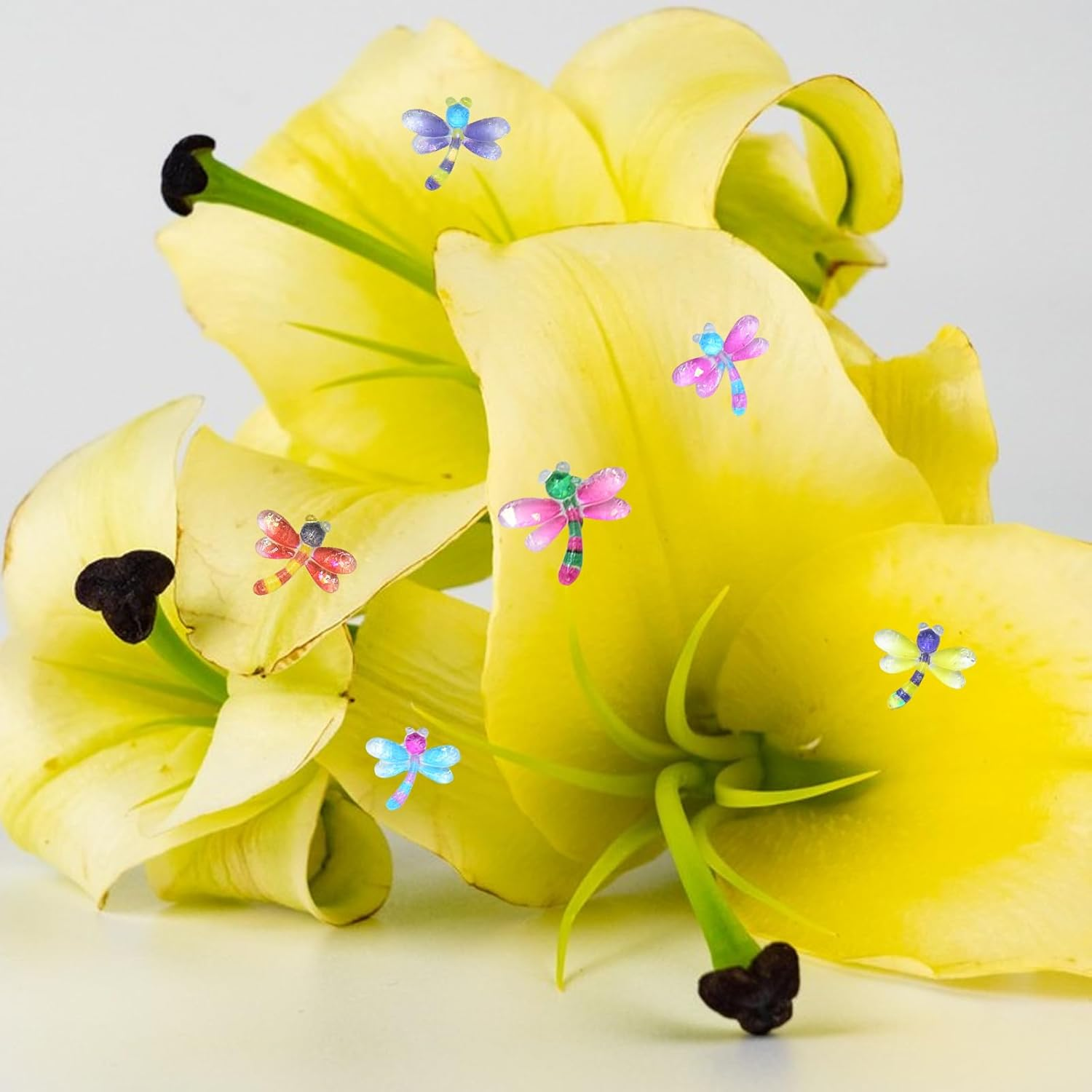 50PCS Mini Dragonfly for Crafts Dollhouse Miniature Resin Tiny Dragonflies for Fairy Garden Dollhouse Micro Landscaping Decoration image number 5