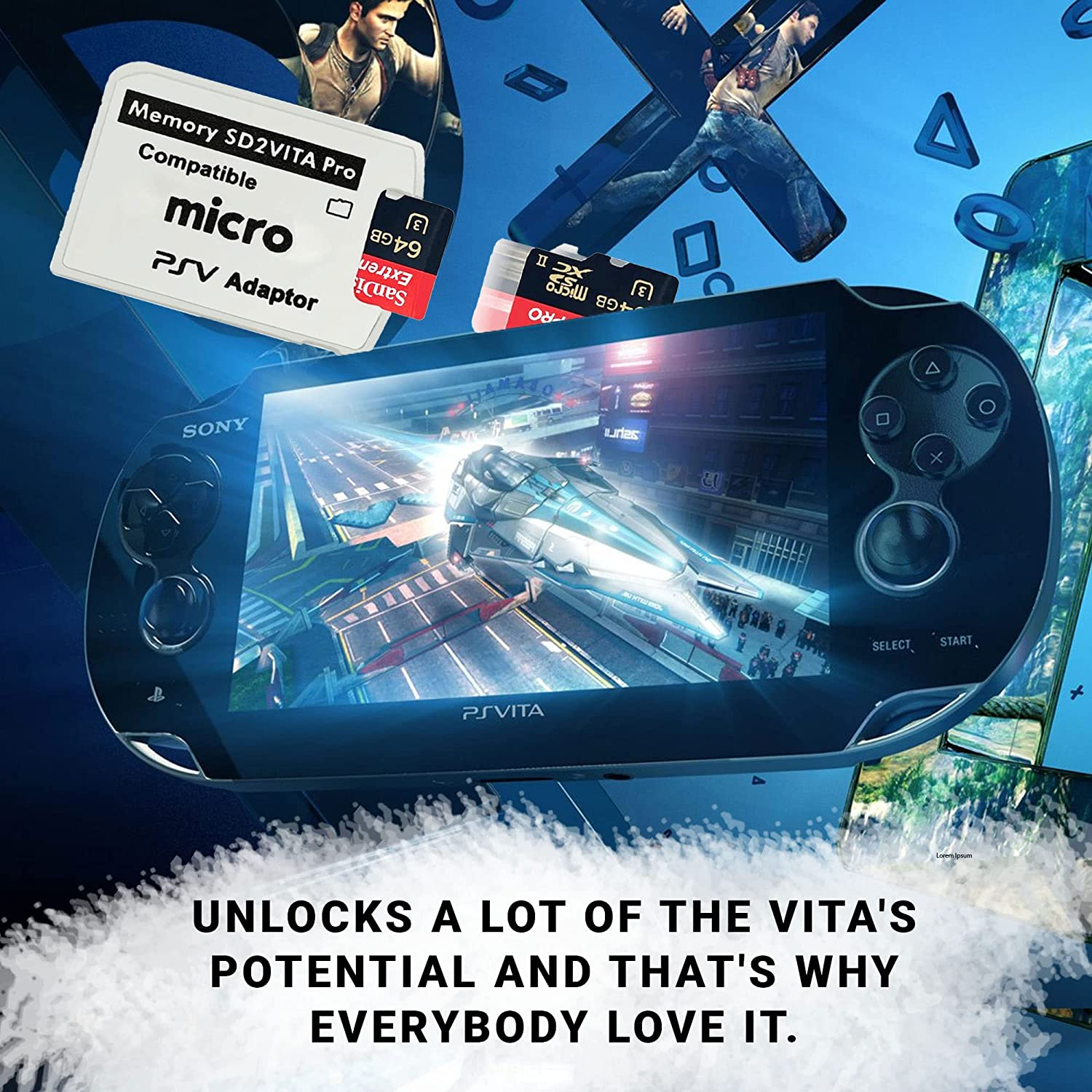 Sd2Vita Memory Card Adapter Compatible with PS Vita 1000/2000 3.6 or Henkaku System image number 5