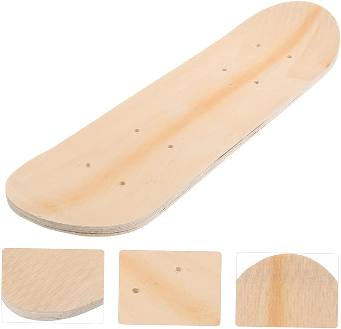 Kisangel 2Pcs DIY Skateboard Deck DIY Graffiti Deck Skateboard Unfinished Wooden Skateboard Deck image number 4