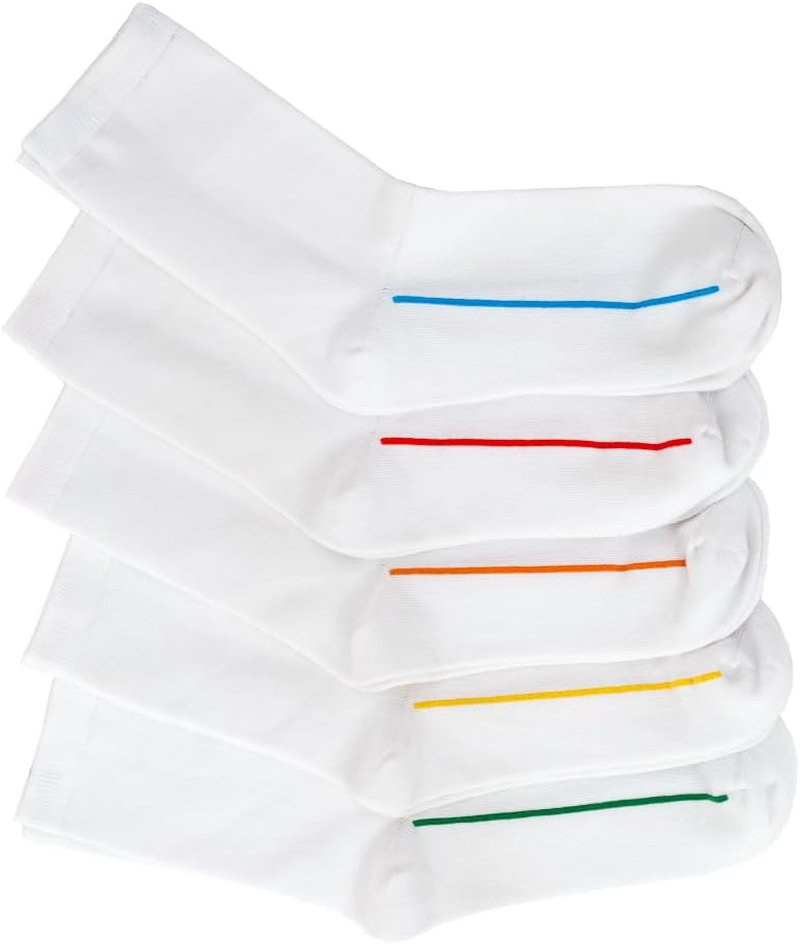 Classic Socks &ndash; Bamboo, Seamless Feel (Pack of 5) for Kids with Guiding Line image number 4