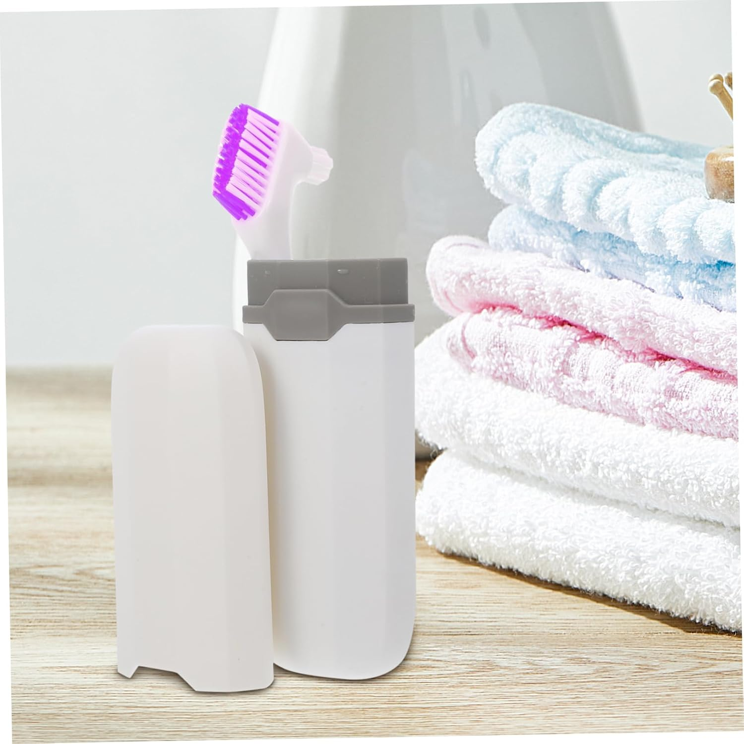 SOESFOUFU Travel Denture Toothbrush Storage Box Portable Toothbrush Travel Case Suction Cup Holder image number 4