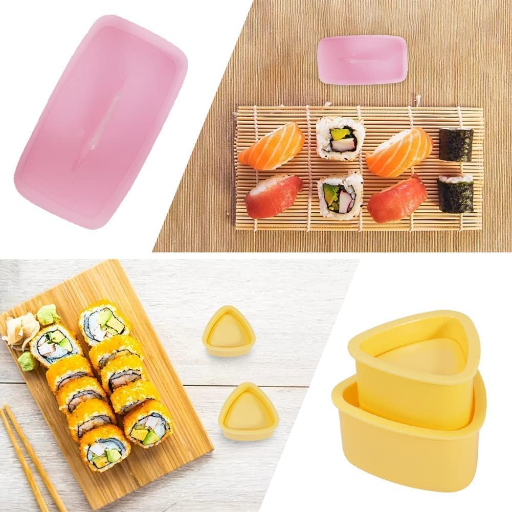 5Pcs Sushi Making Kit Meat Press Musubi Maker Molds, Triangle Onigiri Rice Mold Triangle Sushi Mold Form Onigiri Rice Molds image number 2