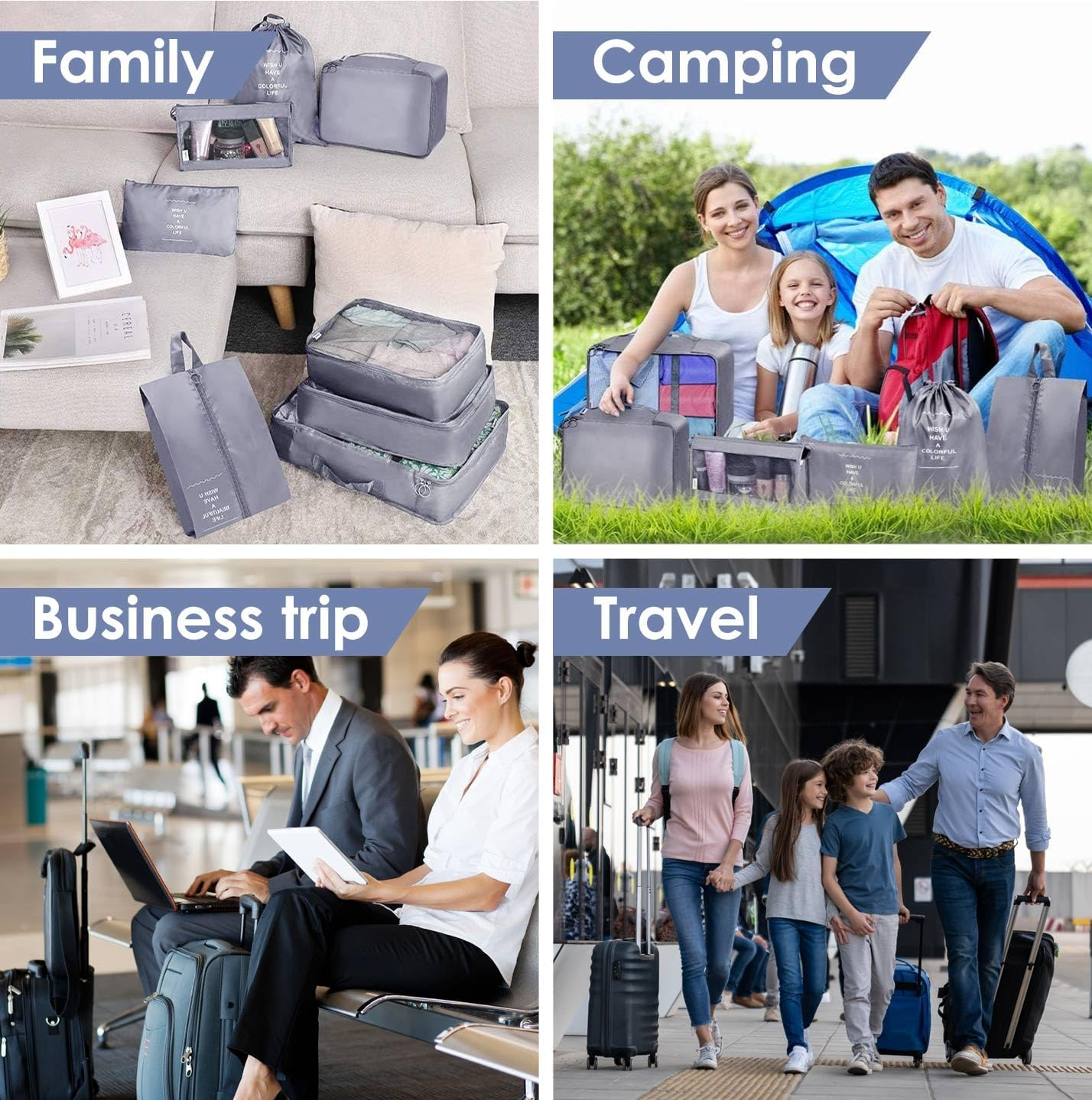 Travel Packing Cubes Set,9 Set Packing Cubes Luggage Packing Organizers for Travel Accessories image number 4