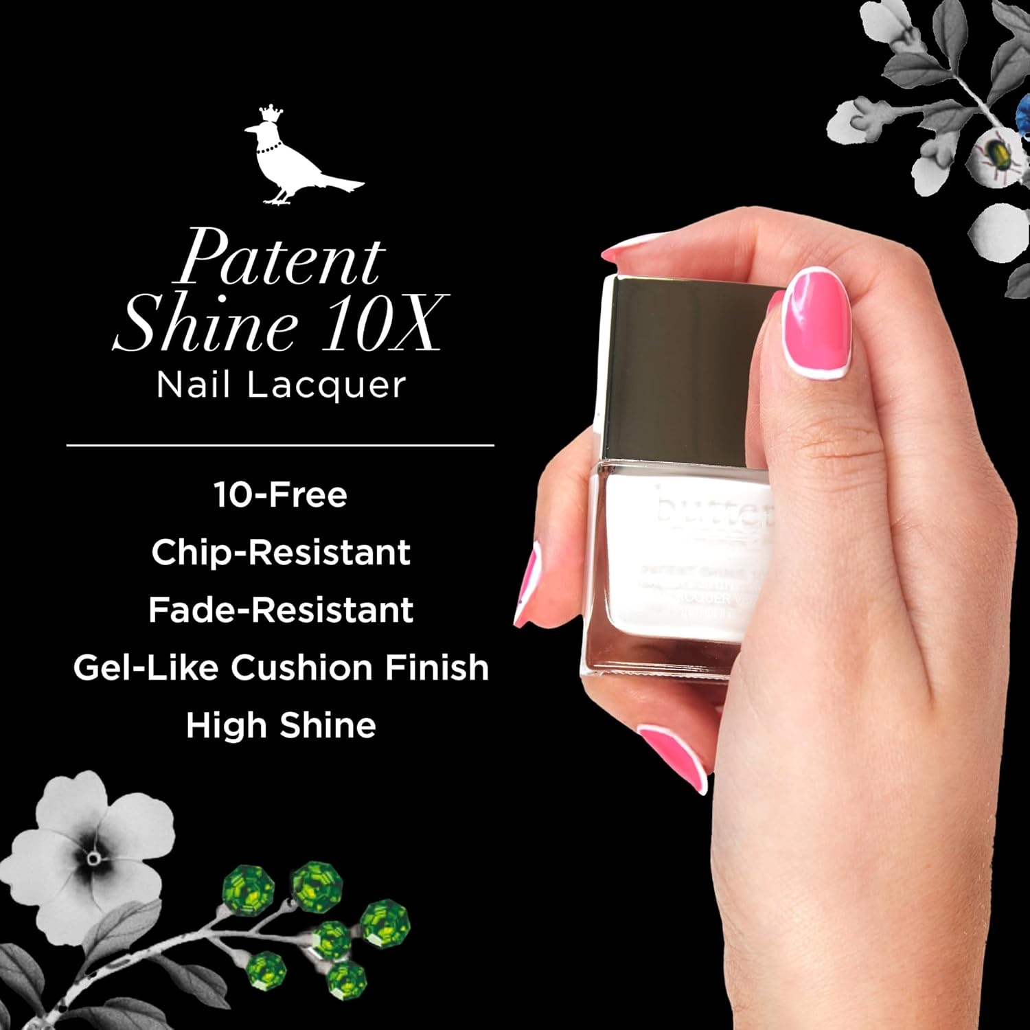 Butter London Patent Shine 10X Nail Lacquer - Offers Gel-Like Finish - Helps Prevent Breakage - Chip and Fade Resistant - Delivers Full Coverage Color - Cruelty-Free - Cotton Buds - 11 Ml image number 4