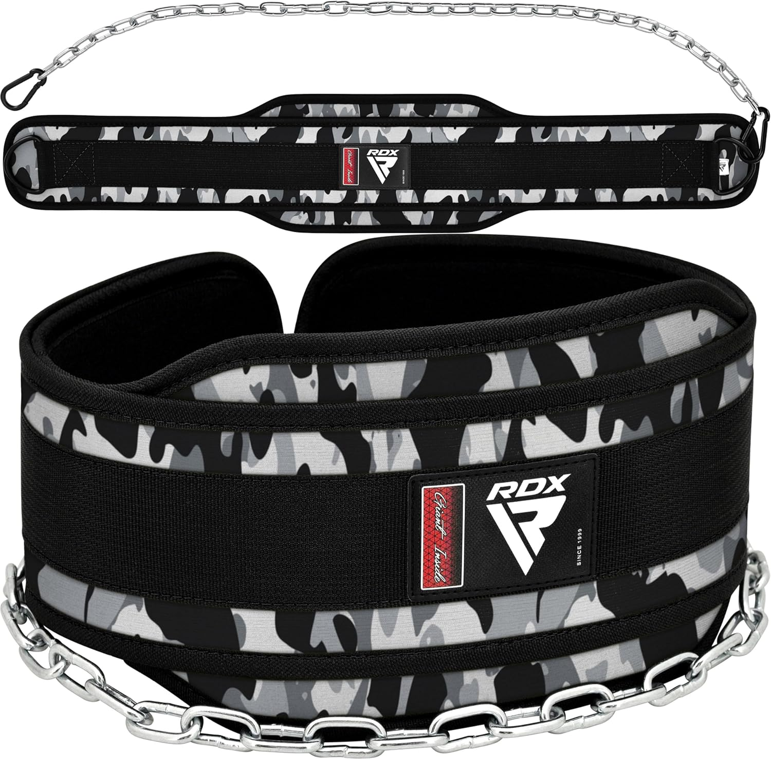 RDX Dip Belt with Heavy Duty 36 Inch Adjustable Steel Chain, Dipping Belt Chin Pull Ups Gym Training Weight Lifting Bodybuilding Powerlifting Workout, 6&rdquo; Padded Neoprene Back Support Men Women Fitness image number 3